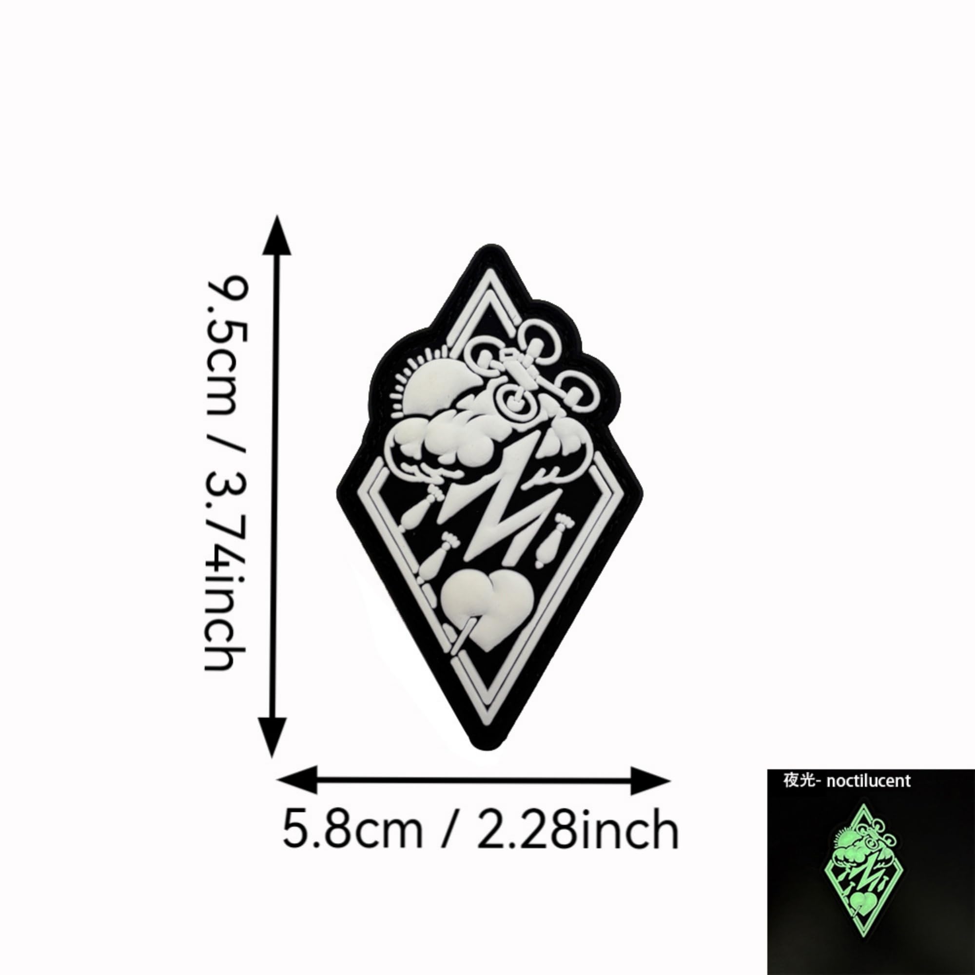 ODSP Tactical Morale PVC Patch, Glow in Dark, 2.28 x 3.74 inches, Hook and Loop Backing, Russian Thunderstorm Design, Black and White - Image 2