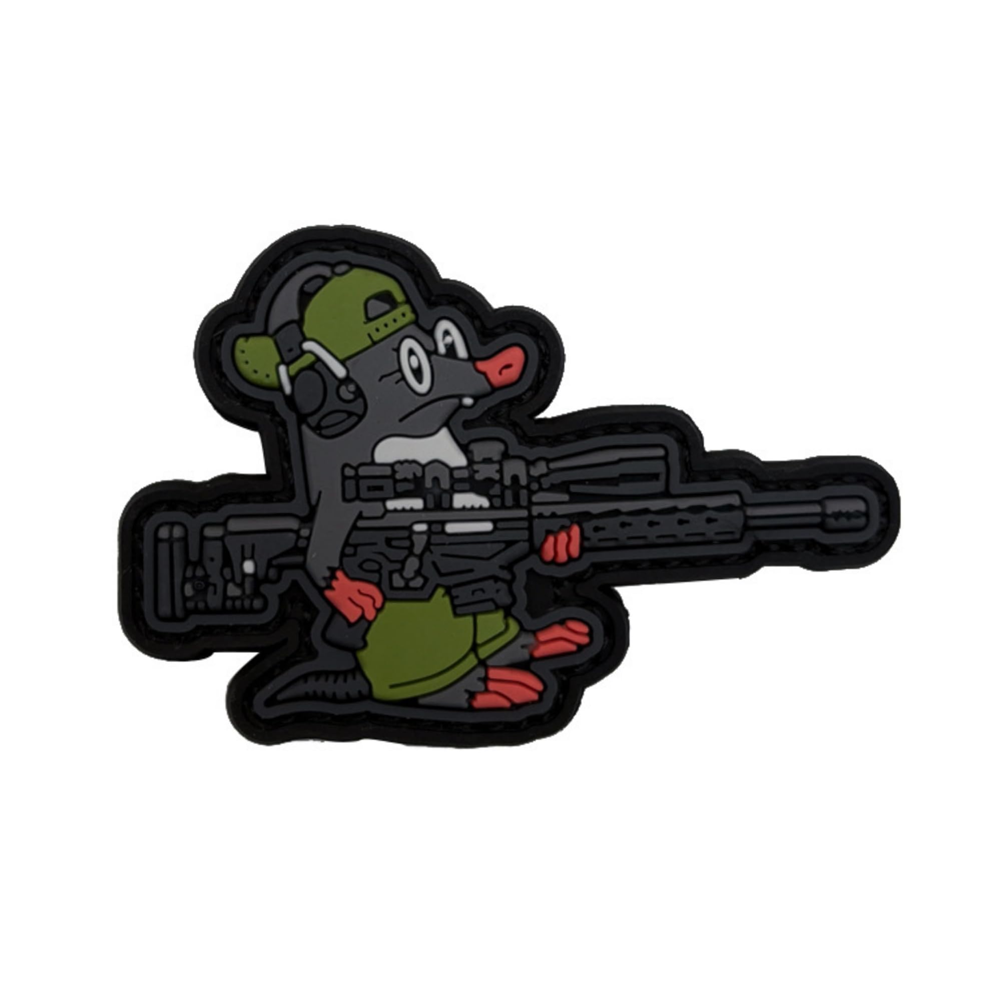 ODSP Tactical Mouse PVC Morale Patch, Military Hook and Loop Badge, 3.15 x 2.17 Inch