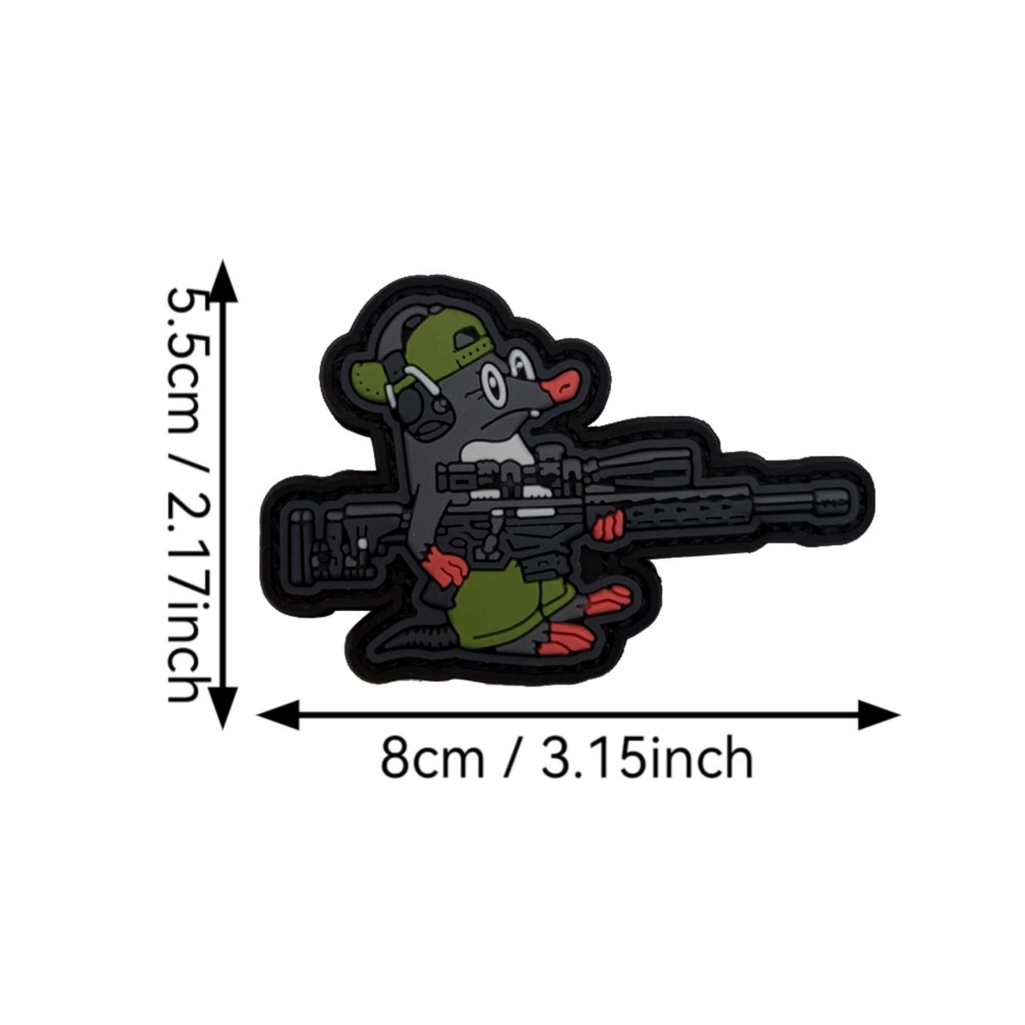 ODSP Tactical Mouse PVC Morale Patch, Military Hook and Loop Badge, 3.15 x 2.17 Inch - Image 2