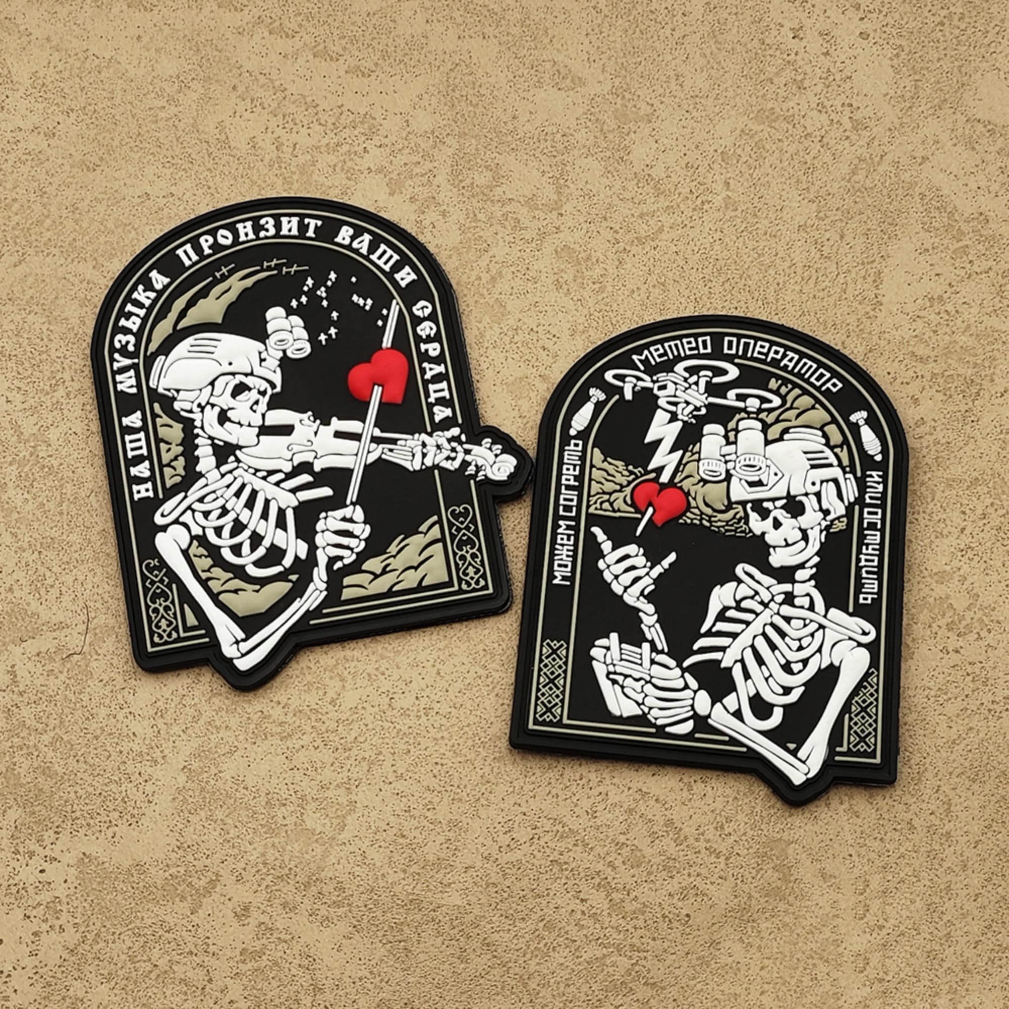 ODSP Tactical Skeleton PVC Patches, 3.54 x 2.56 Inches, Hook and Loop Backing, Black, 2-Pack - Image 5