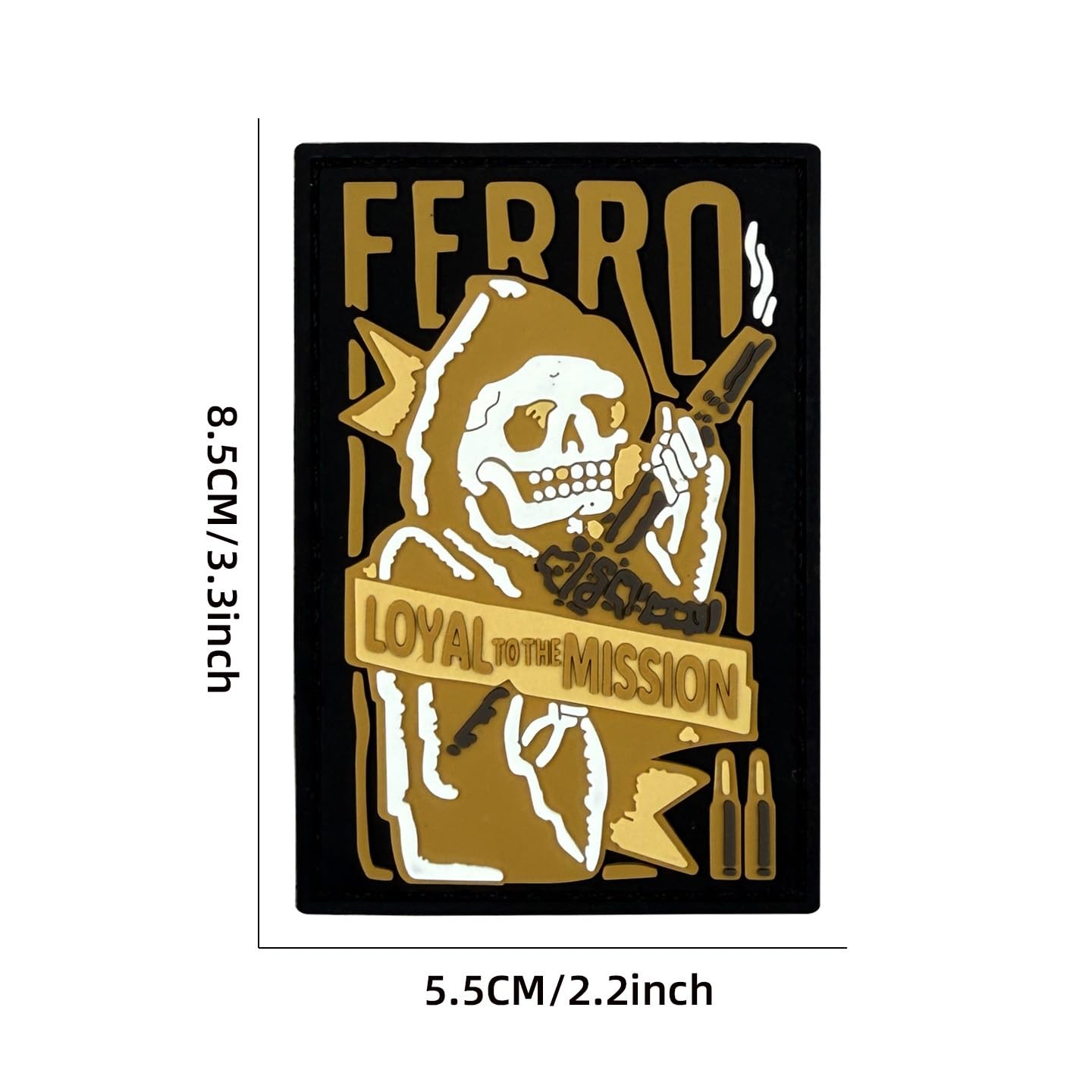 ODSP Tactical Skull Morale PVC Rubber Luminous Patches, Glow in Dark, Hook and Loop Backing, 3.3 x 2.2 Inch - Image 4
