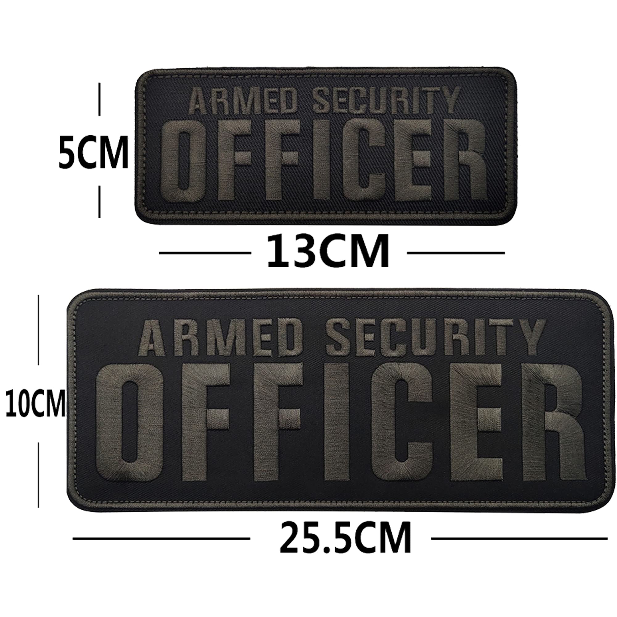 Officer Patch Armed Security Embroidered Patches Tactical Halloween Cosplay Costume Sewing Appliques Emblem Armband Badges for Motorcycle Rider or Bikers Veteran Vest 5.12x1.97Inch - Image 2