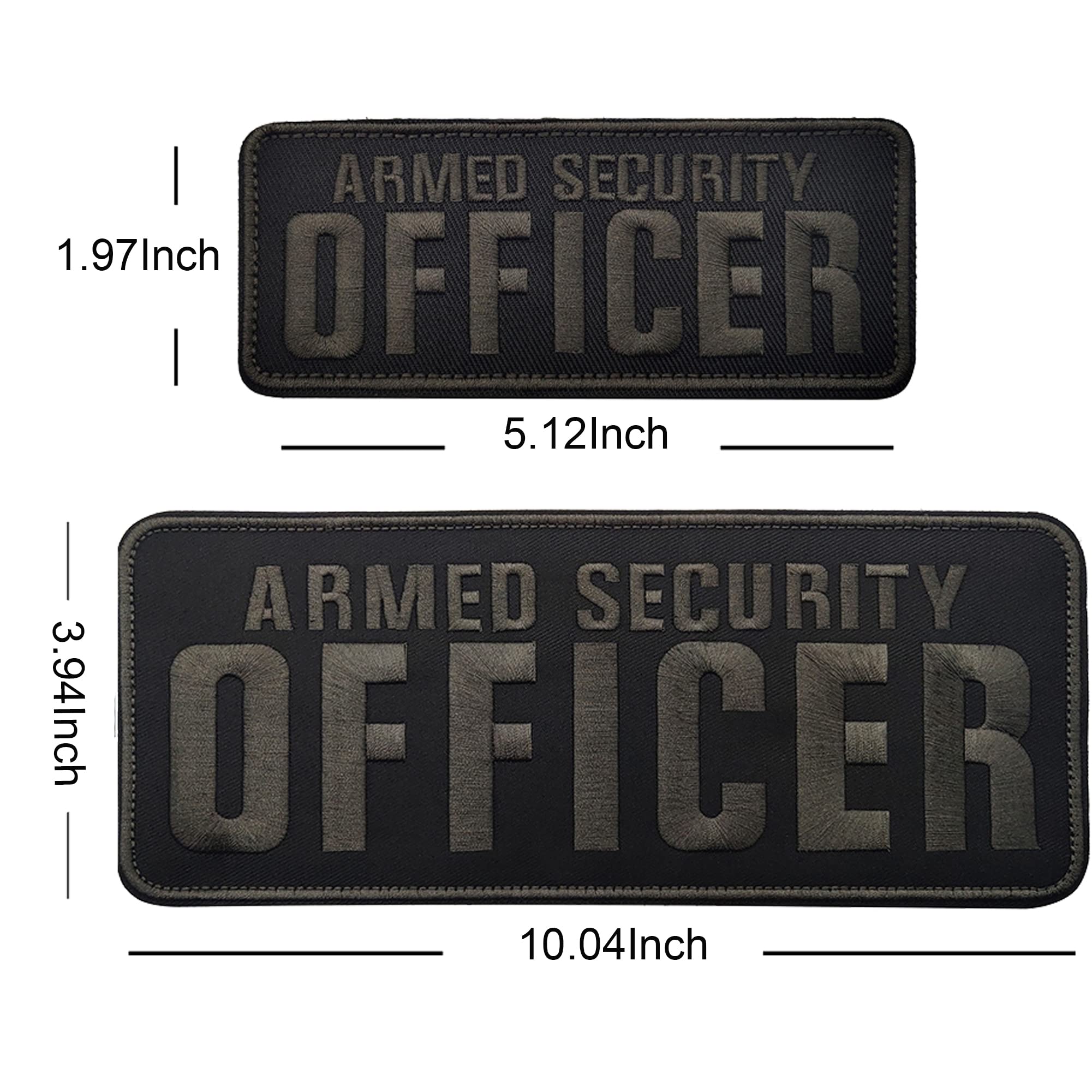 Officer Patch Armed Security Embroidered Patches Tactical Halloween Cosplay Costume Sewing Appliques Emblem Armband Badges for Motorcycle Rider or Bikers Veteran Vest 5.12x1.97Inch - Image 3