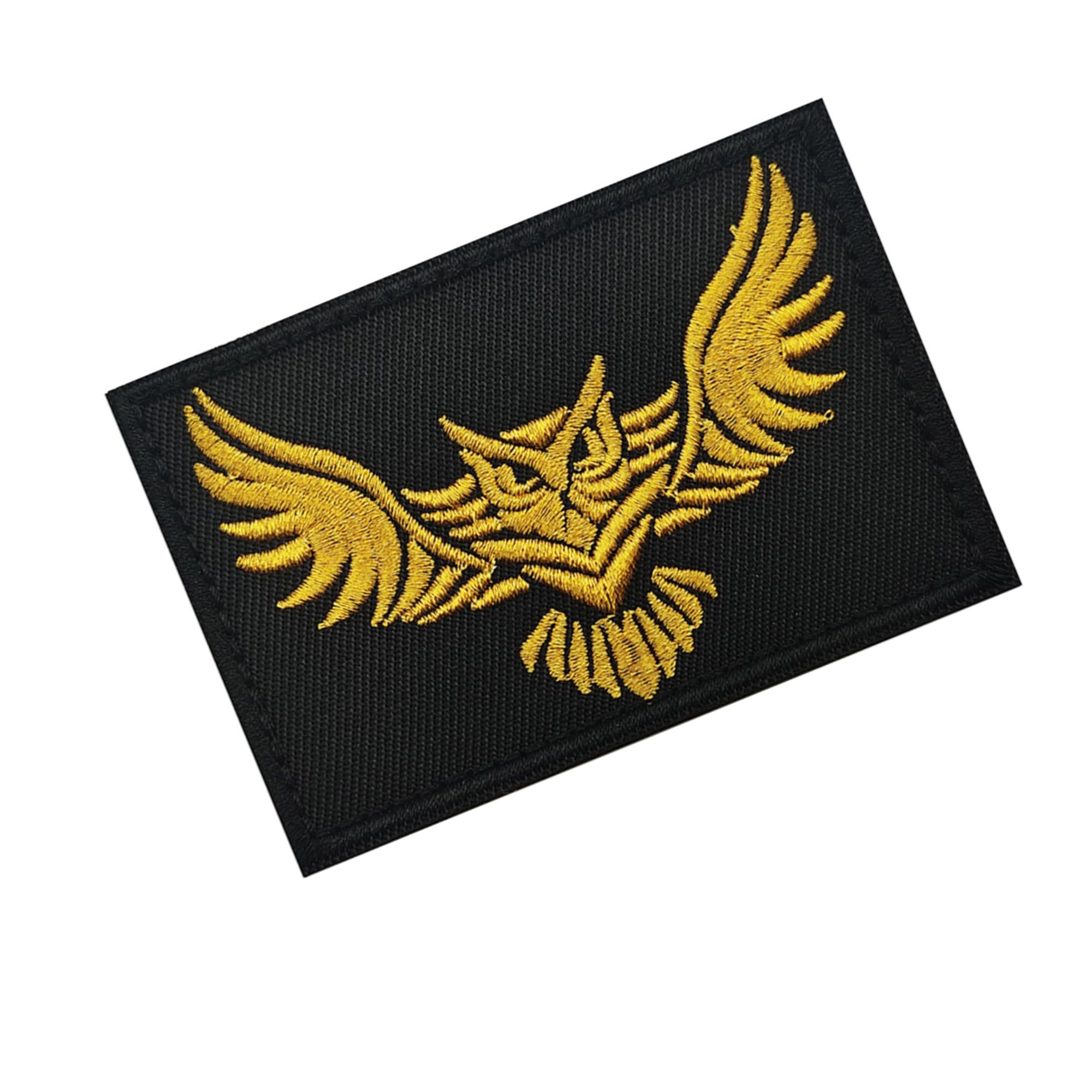 Owl Embroidered Patch with Hook and Loop Backing, 3.15 x 2.17 Inches, Black with Gold and White Options - Image 6