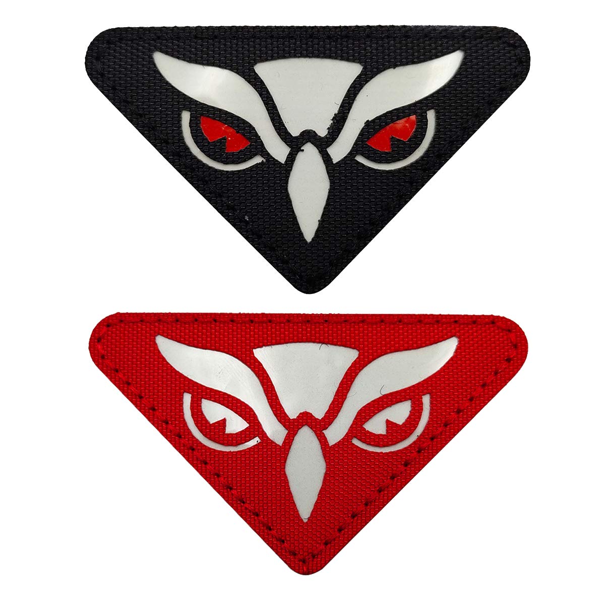 Owl Eyes Glow in Dark Patch - Hook and Loop Fasteners Backing - for Clothes Backpack Hats Jackets Team Uniform - 3.15 x 1.77 Inch - Bubble of 2Pieces