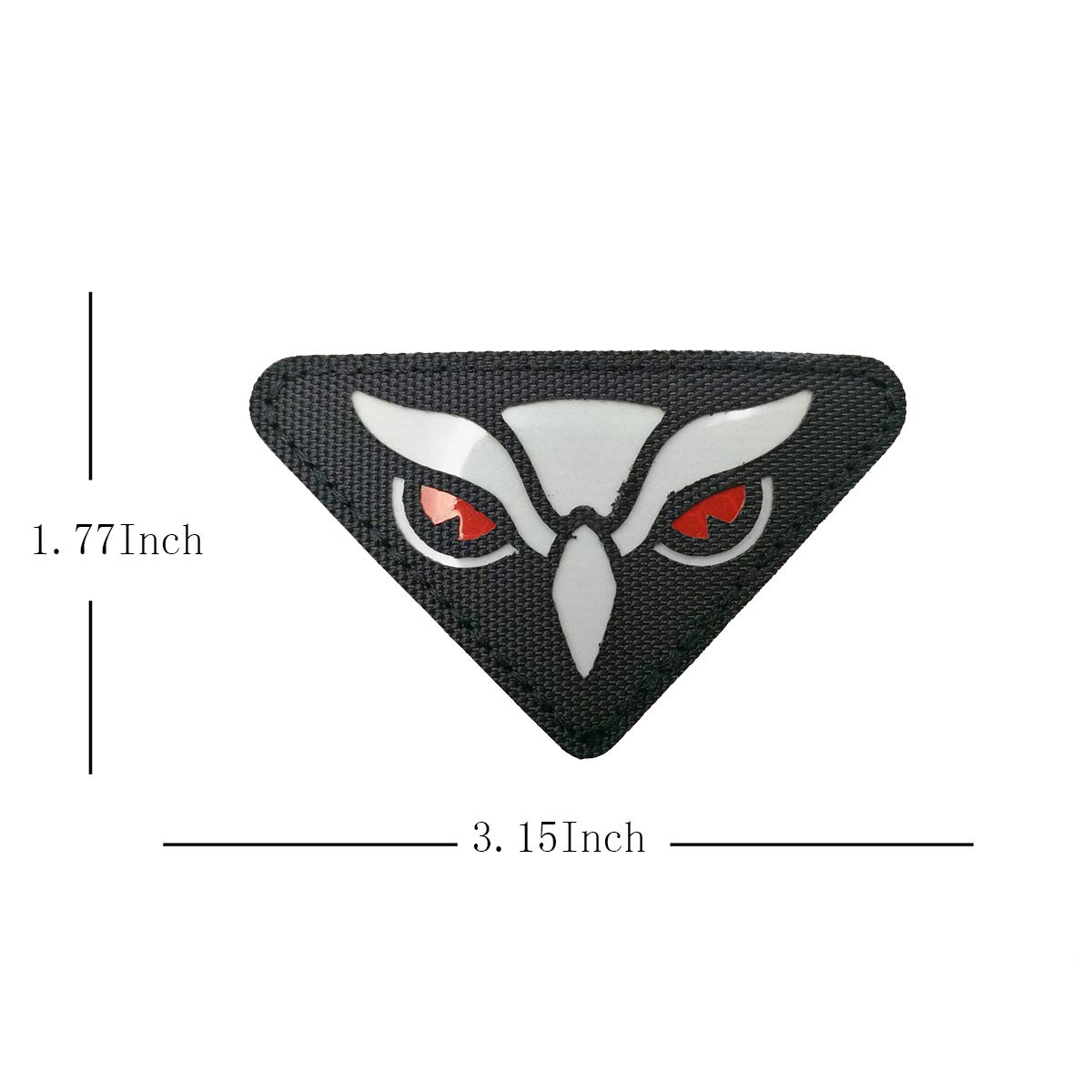 Owl Eyes Glow in Dark Patch - Hook and Loop Fasteners Backing - for Clothes Backpack Hats Jackets Team Uniform - 3.15 x 1.77 Inch - Bubble of 2Pieces - Image 3