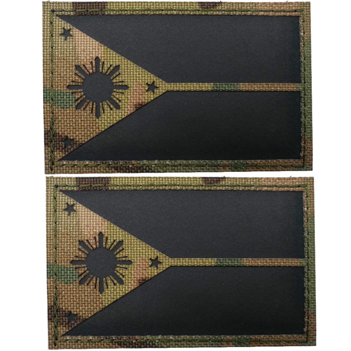 Philippines Flag Patch, Tactical Military Reflective Vest Patches Badages with Hook and Loop Fastener Backing for Clothing, Backpack Armband, Hats, Jeans, Jackets, Coat - 3.15 x 1.97 Inch