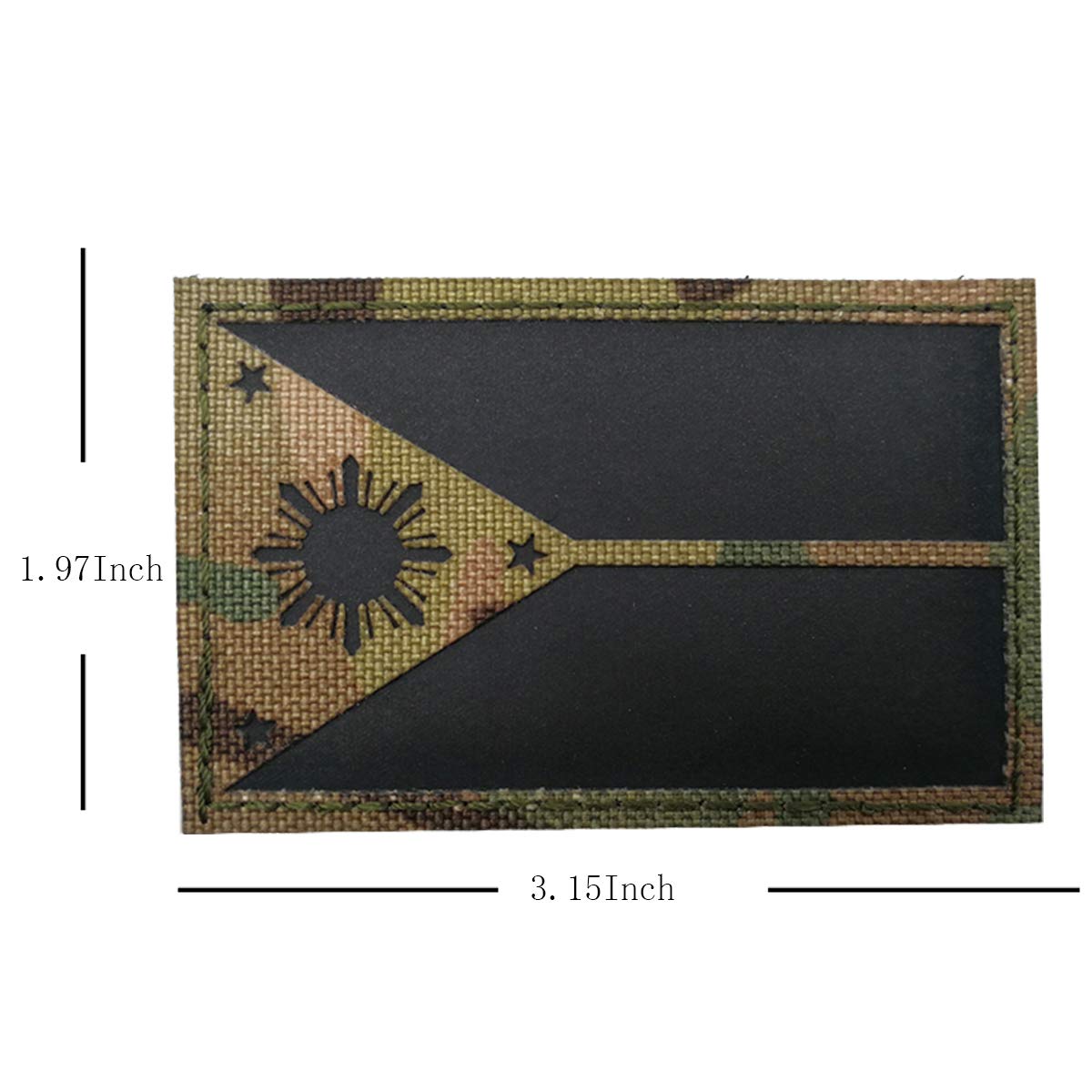 Philippines Flag Patch, Tactical Military Reflective Vest Patches Badages with Hook and Loop Fastener Backing for Clothing, Backpack Armband, Hats, Jeans, Jackets, Coat - 3.15 x 1.97 Inch - Image 2