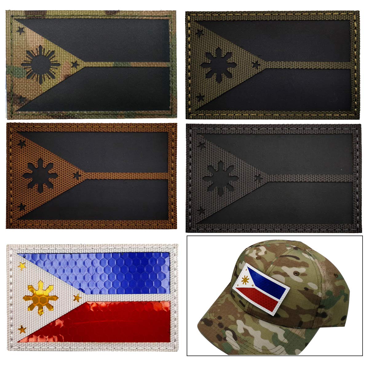 Philippines Flag Patch, Tactical Military Reflective Vest Patches Badages with Hook and Loop Fastener Backing for Clothing, Backpack Armband, Hats, Jeans, Jackets, Coat - 3.15 x 1.97 Inch - Image 6