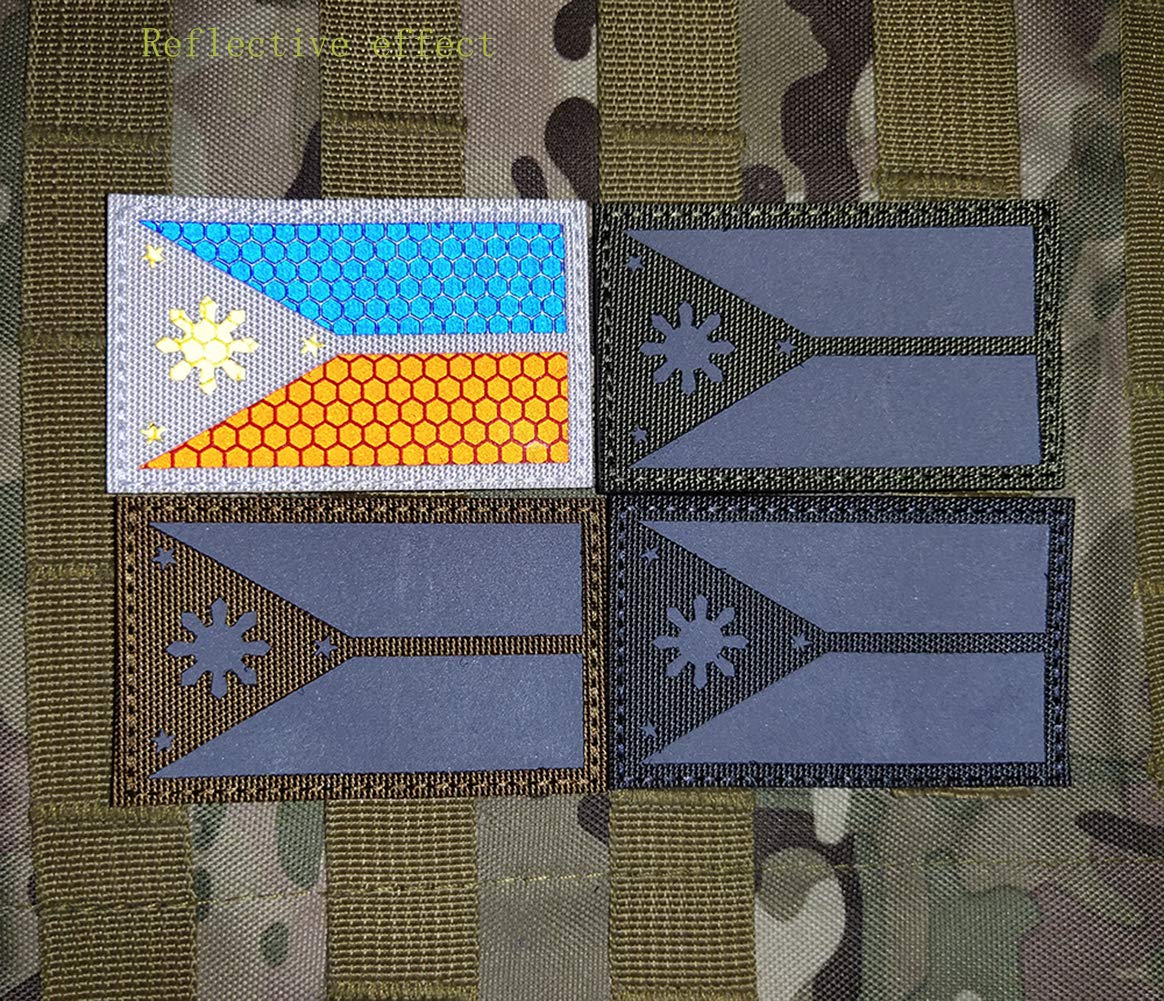 Philippines Flag Patch, Tactical Military Reflective Vest Patches Badages with Hook and Loop Fastener Backing for Clothing, Backpack Armband, Hats, Jeans, Jackets, Coat - 3.15 x 1.97 Inch - Image 7