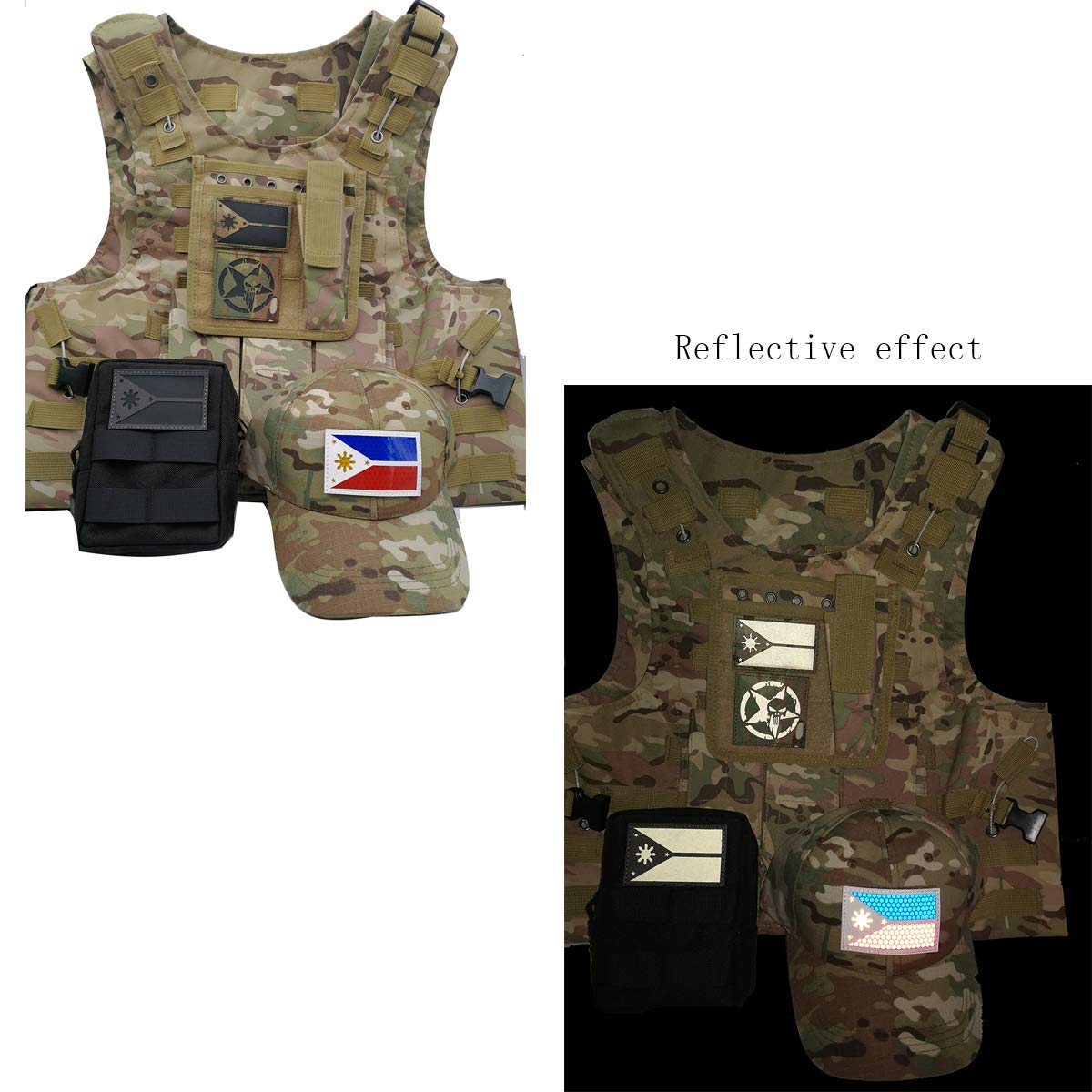 Philippines Flag Patch, Tactical Military Reflective Vest Patches Badages with Hook and Loop Fastener Backing for Clothing, Backpack Armband, Hats, Jeans, Jackets, Coat - 3.15 x 1.97 Inch - Image 9