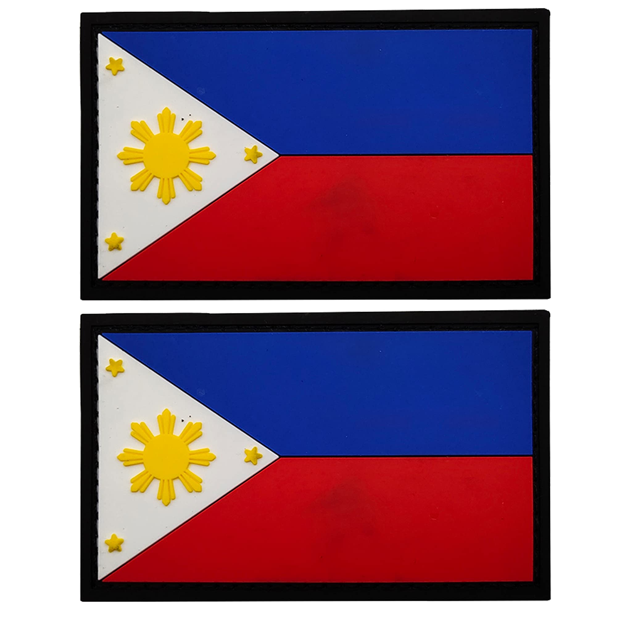 Philippines Flag Tactical PVC Patches - Philippine Flags Military Patch - Hook Backing Fasteners Appliques Decorate Badges