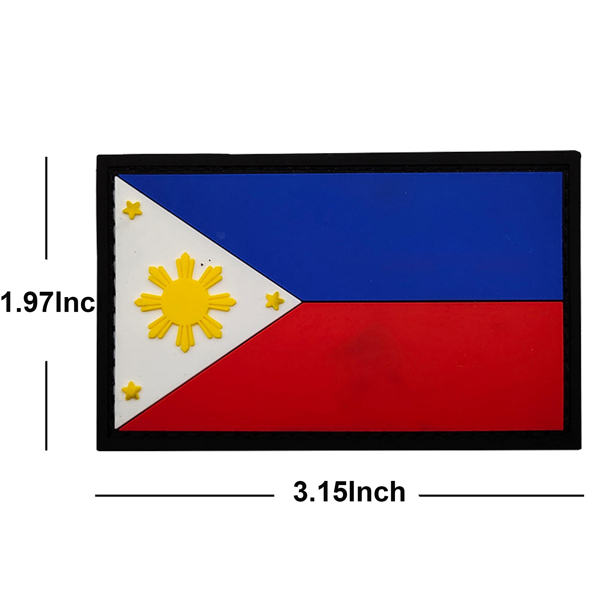 Philippines Flag Tactical PVC Patches - Philippine Flags Military Patch - Hook Backing Fasteners Appliques Decorate Badges - Image 2