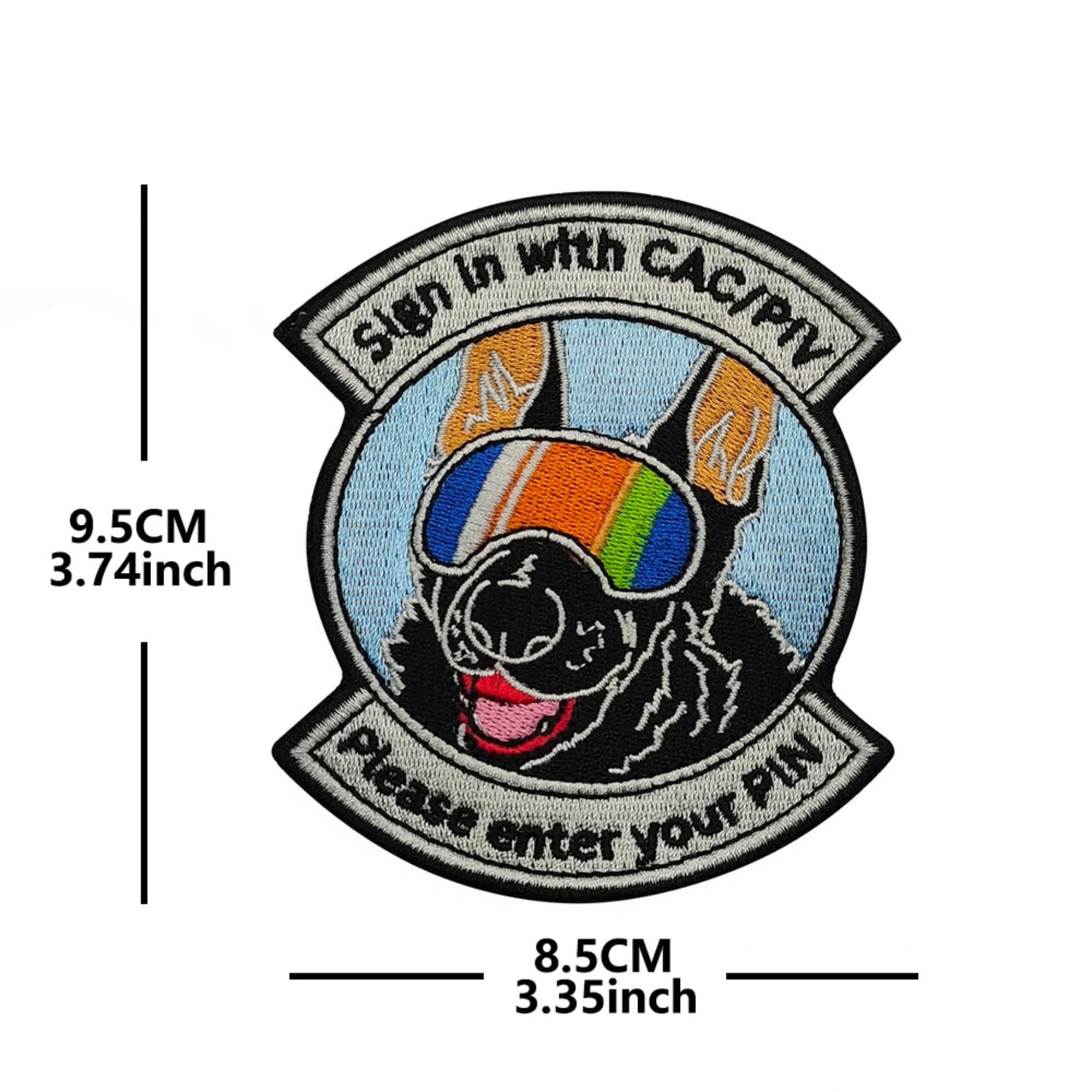 Please Enter Your PIN Funny Military Dog Embroidered Patches Appliques, 2-Pack, 3.35 x 3.74 Inch (Color-a) - Image 3