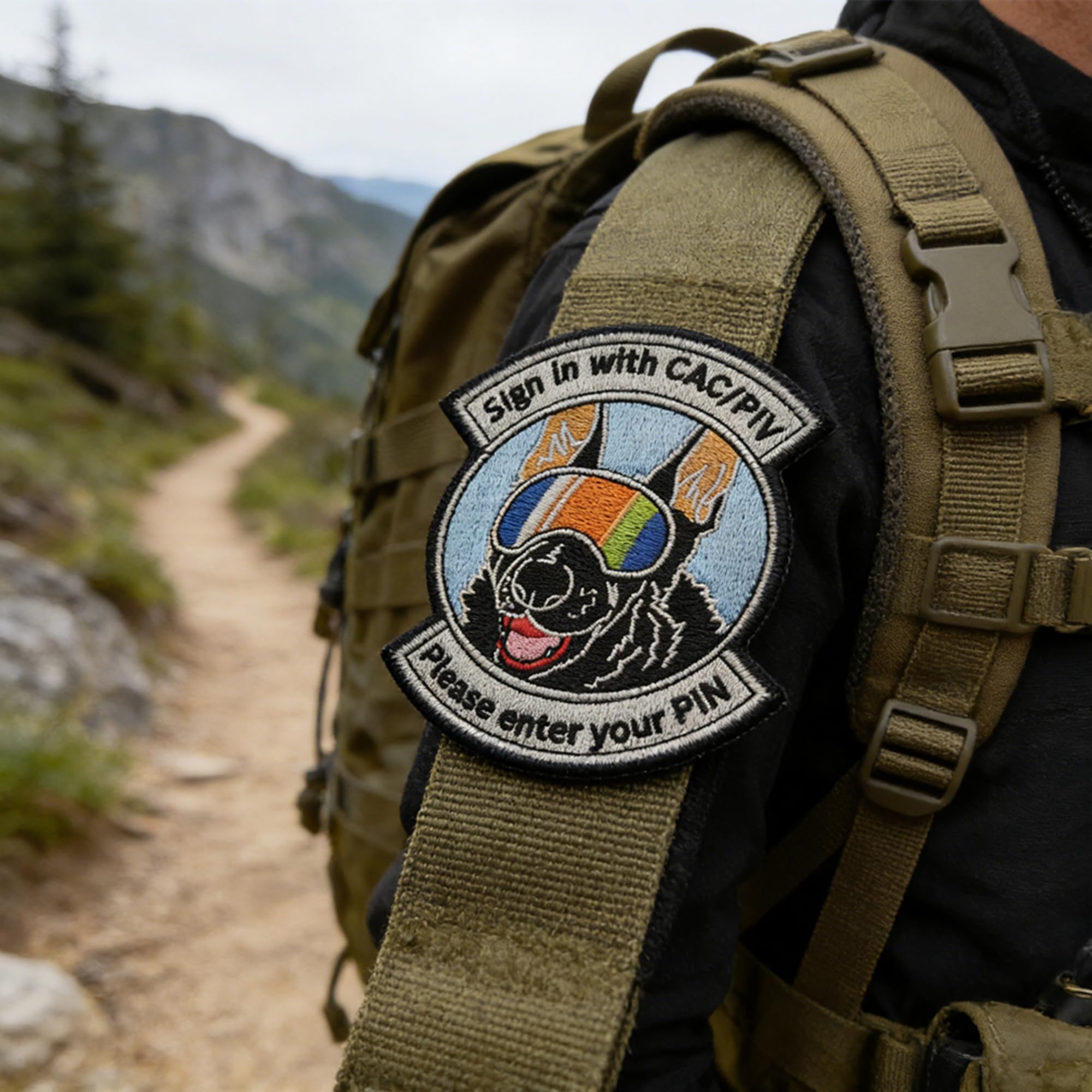 Please Enter Your PIN Funny Military Dog Embroidered Patches Appliques, 2-Pack, 3.35 x 3.74 Inch (Color-a) - Image 4