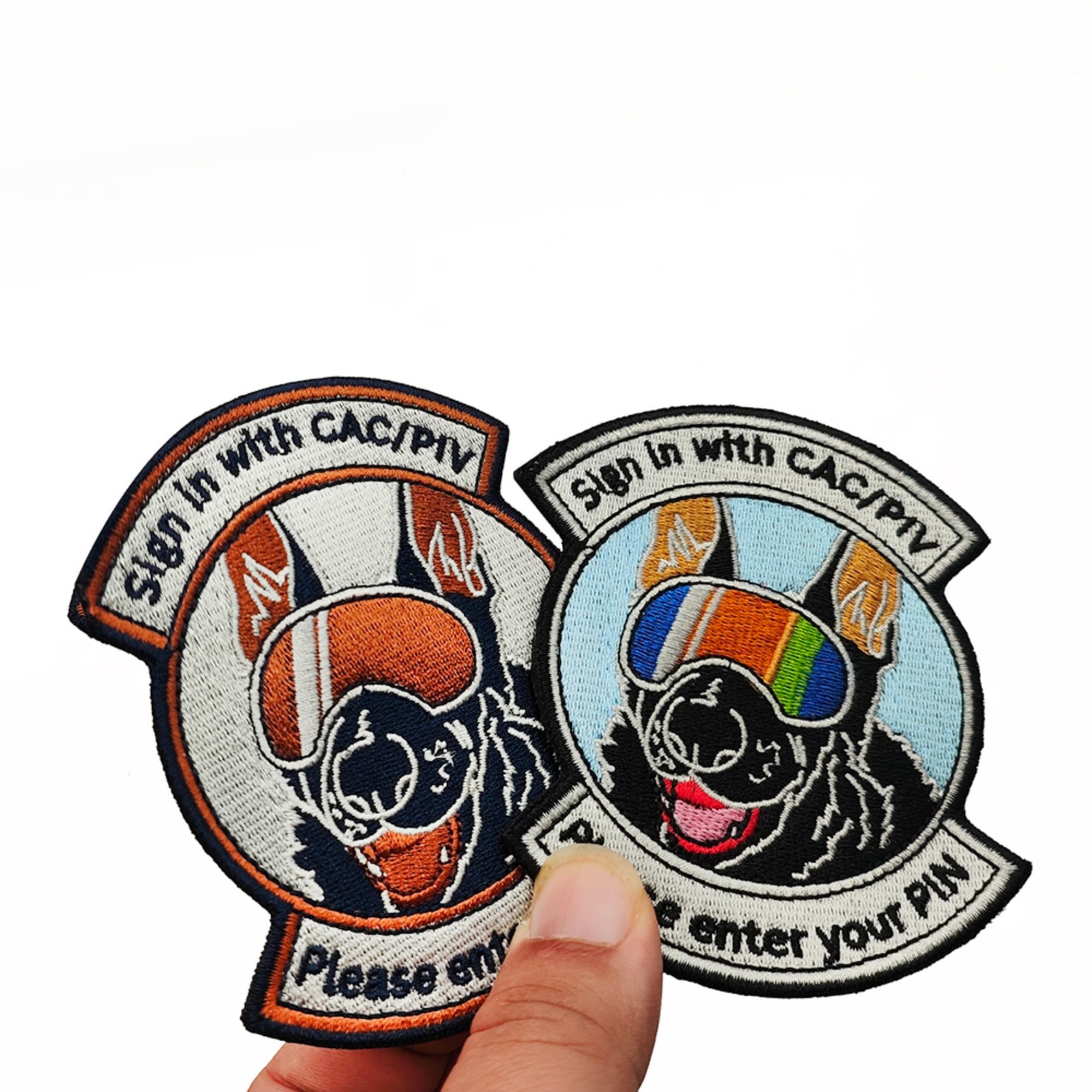 Please Enter Your PIN Funny Military Dog Embroidered Patches Appliques, 2-Pack, 3.35 x 3.74 Inch (Color-a) - Image 8