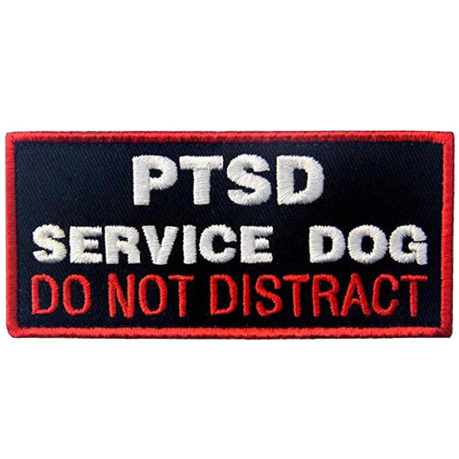 PTSD Service Dog DO NOT Distract Tactical Military Badge Emblem Embroidered Fastener Hook Loop Patches Appliques for Harnesses Vests 3.93" x 1.97" Sized (2PCS) - Image 3