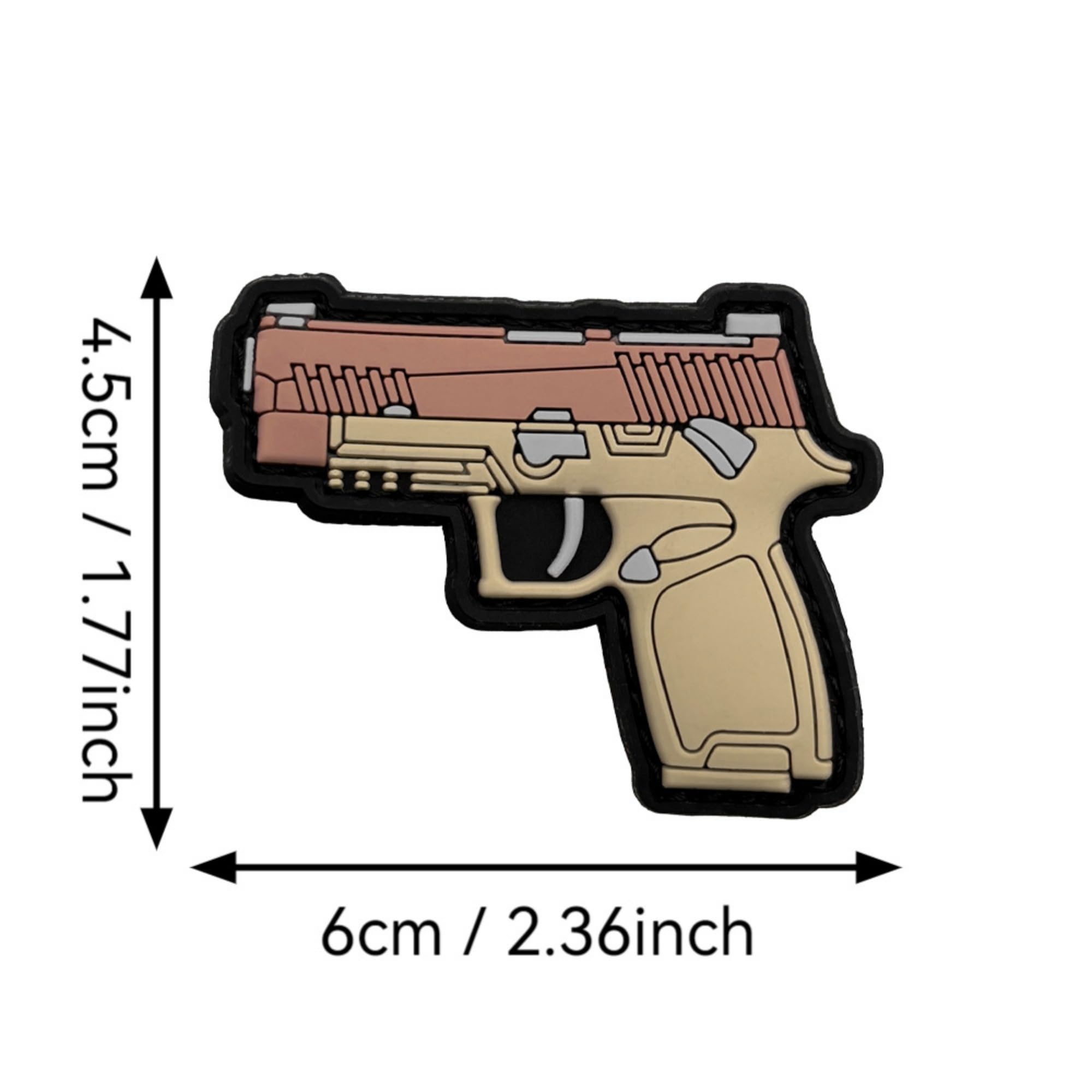Q-Version Desert Weapons Tactical PVC Morale Patch Set, Desert Rifle and Pistol Design Appliques, Military Style, Hook and Loop Backing Armband Badges for Backpacks and Gear - Image 2