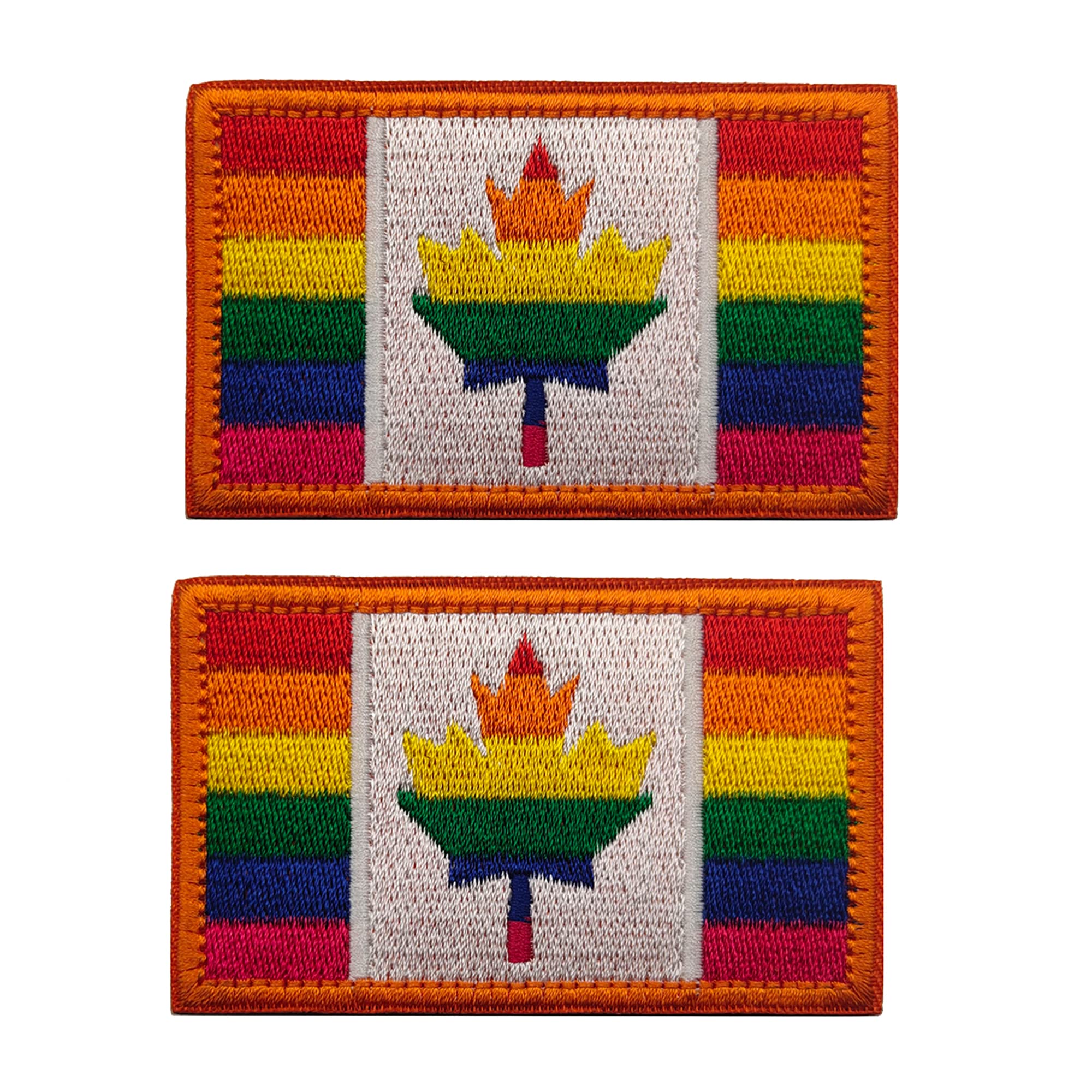 Rainbow Canada Flag Embroidered Patch Morale Canadian Maple Tactical Military Uniform Army Motorcycle Biker Sewing Patches Appliques Emblem Badges