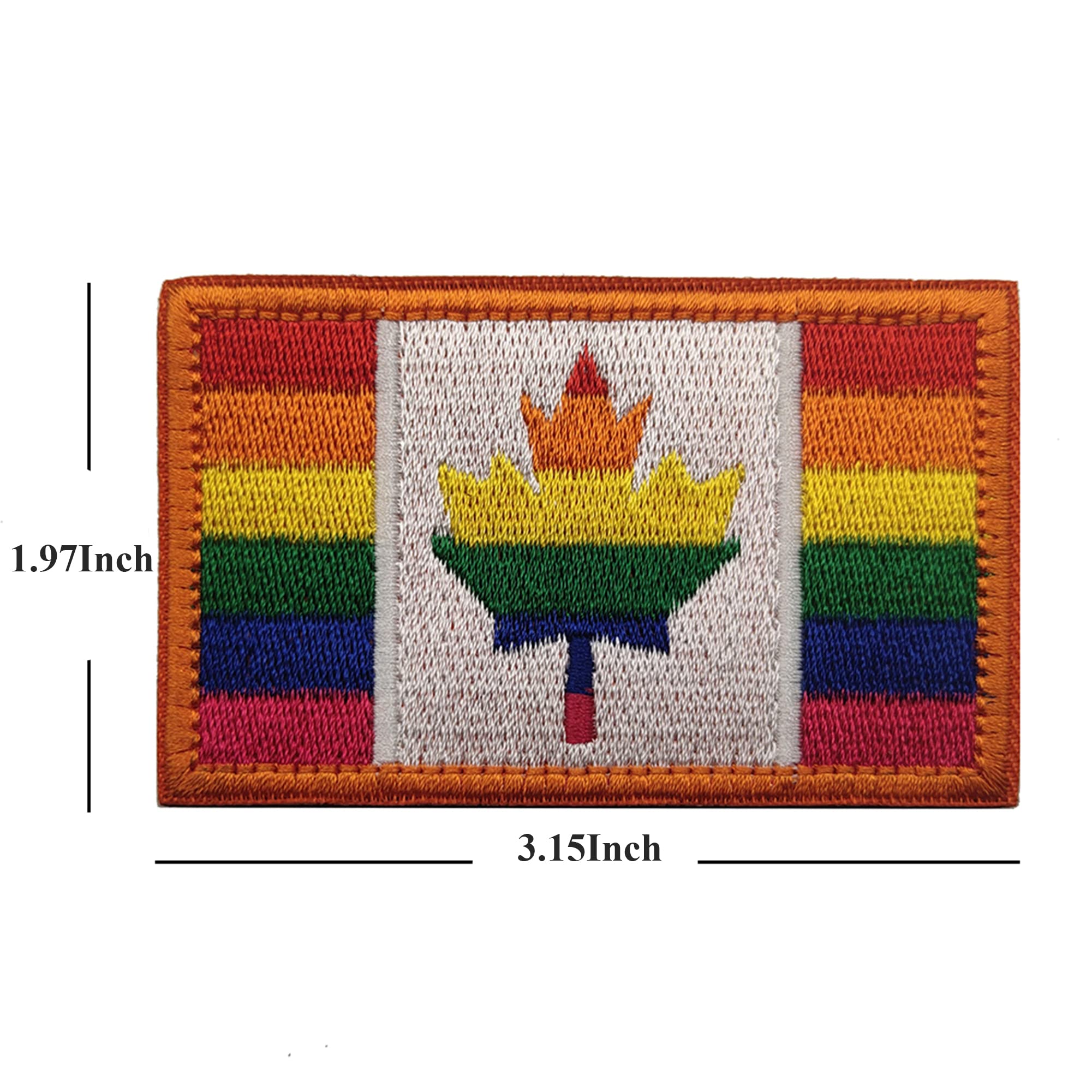 Rainbow Canada Flag Embroidered Patch Morale Canadian Maple Tactical Military Uniform Army Motorcycle Biker Sewing Patches Appliques Emblem Badges - Image 3