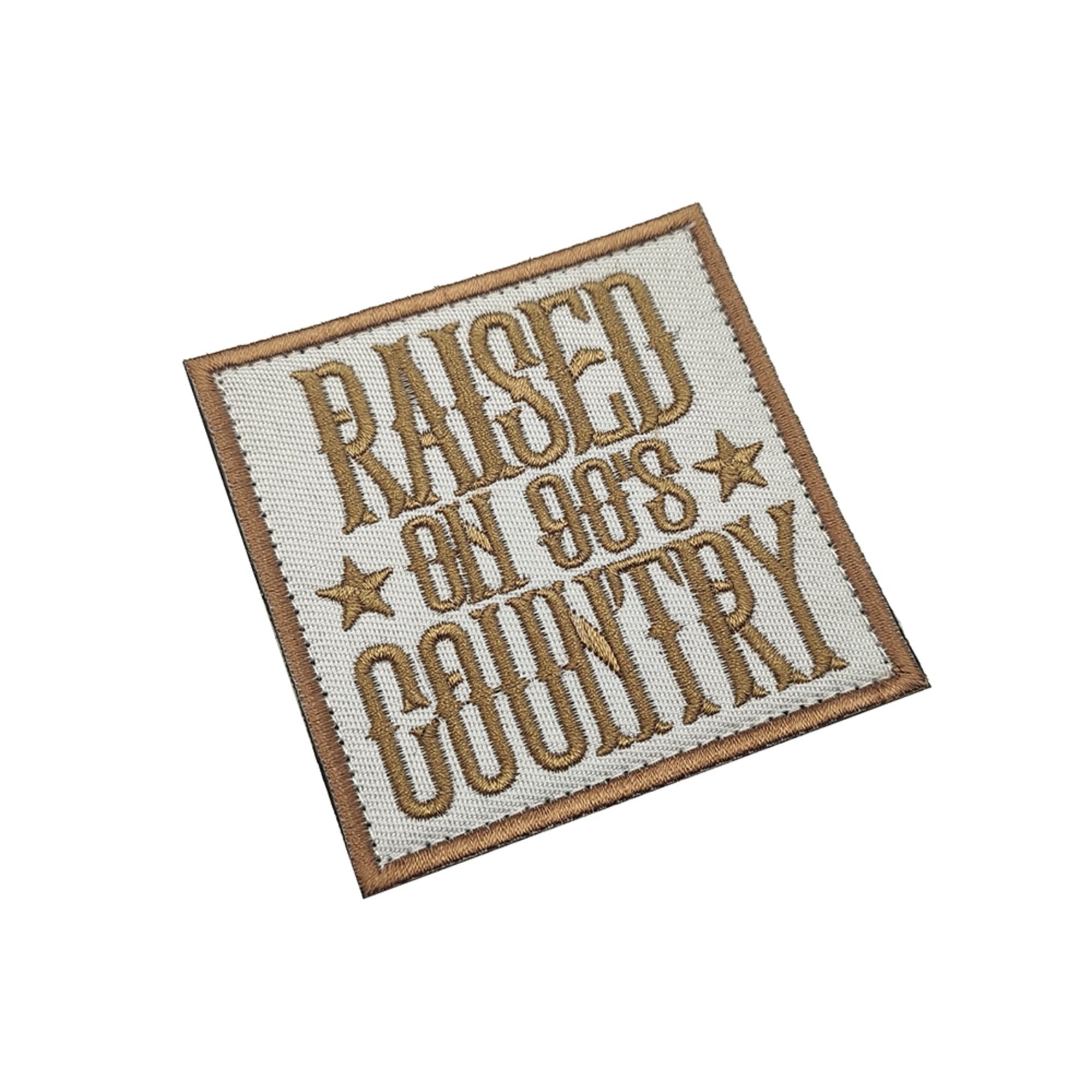 Raised on 90's Country Embroidered Appliques Patches Fastener Hook and Loop Backing, Humor Funny Decorative Patch, Tactical Morale Military Badges for Clothes, Backpacks, Hats, 2.95 x 2.95 Inches - Image 7