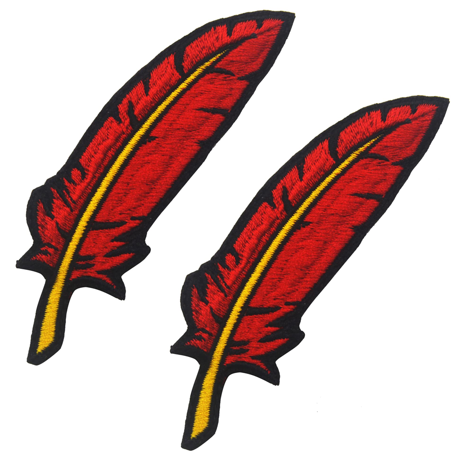 Red Feathers Embroidered Fabric Applique Patches Tactical Military Morale Combat Armband Badges