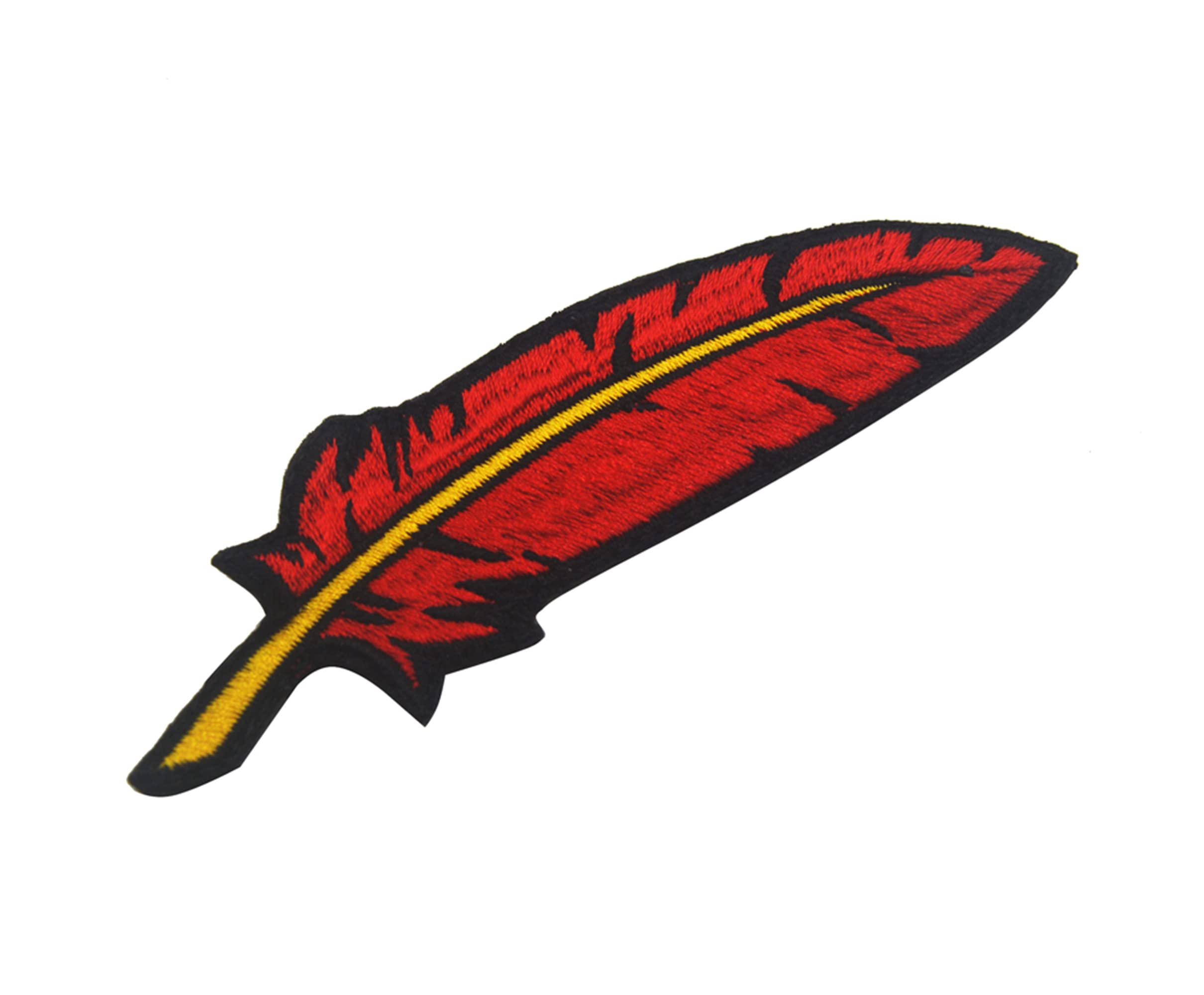 Red Feathers Embroidered Fabric Applique Patches Tactical Military Morale Combat Armband Badges - Image 4
