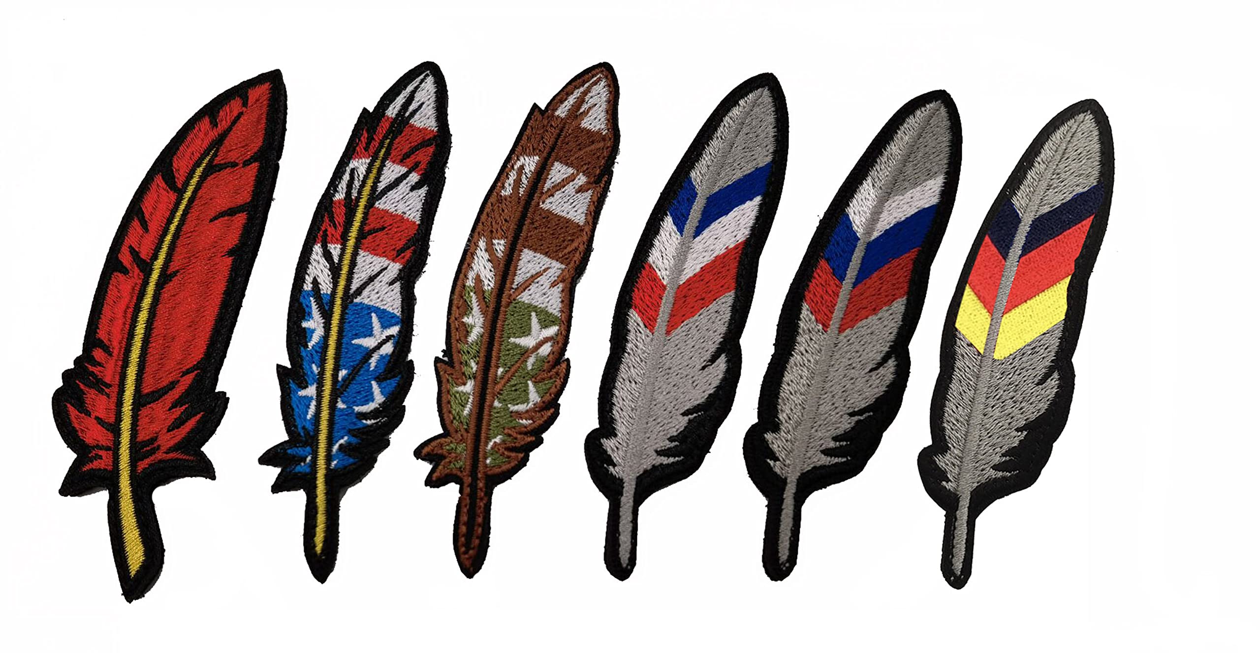 Colorful Feathers Germany Flag Patch Applique German Embroidered Fabric Patches Tactical Military Morale Combat Armband Badges - Image 9