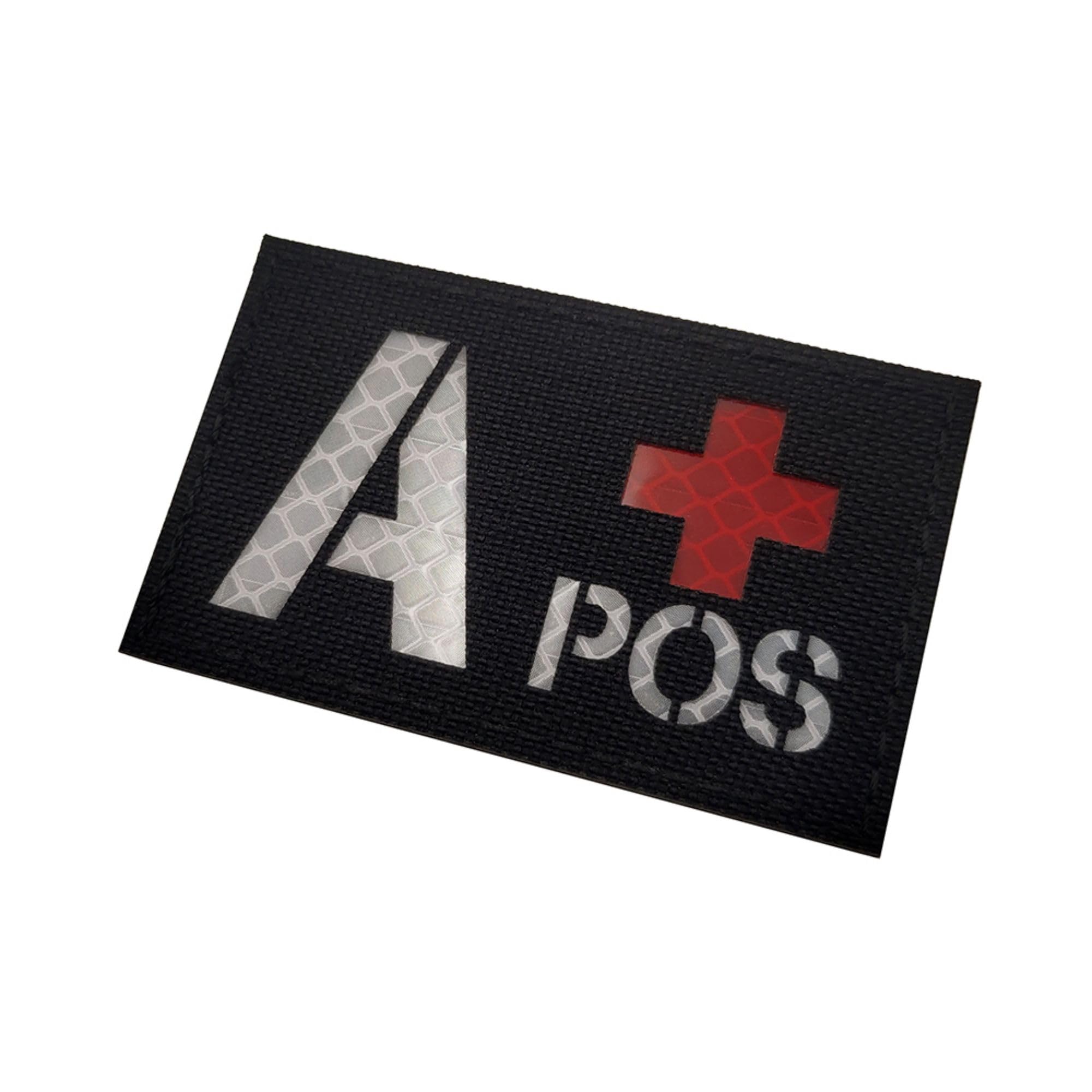 Reflective Blood Type Medical Patches, A Positive, Hook and Loop Backing, 3.15 x 1.97 Inch, Black, Set of 2 - Image 6