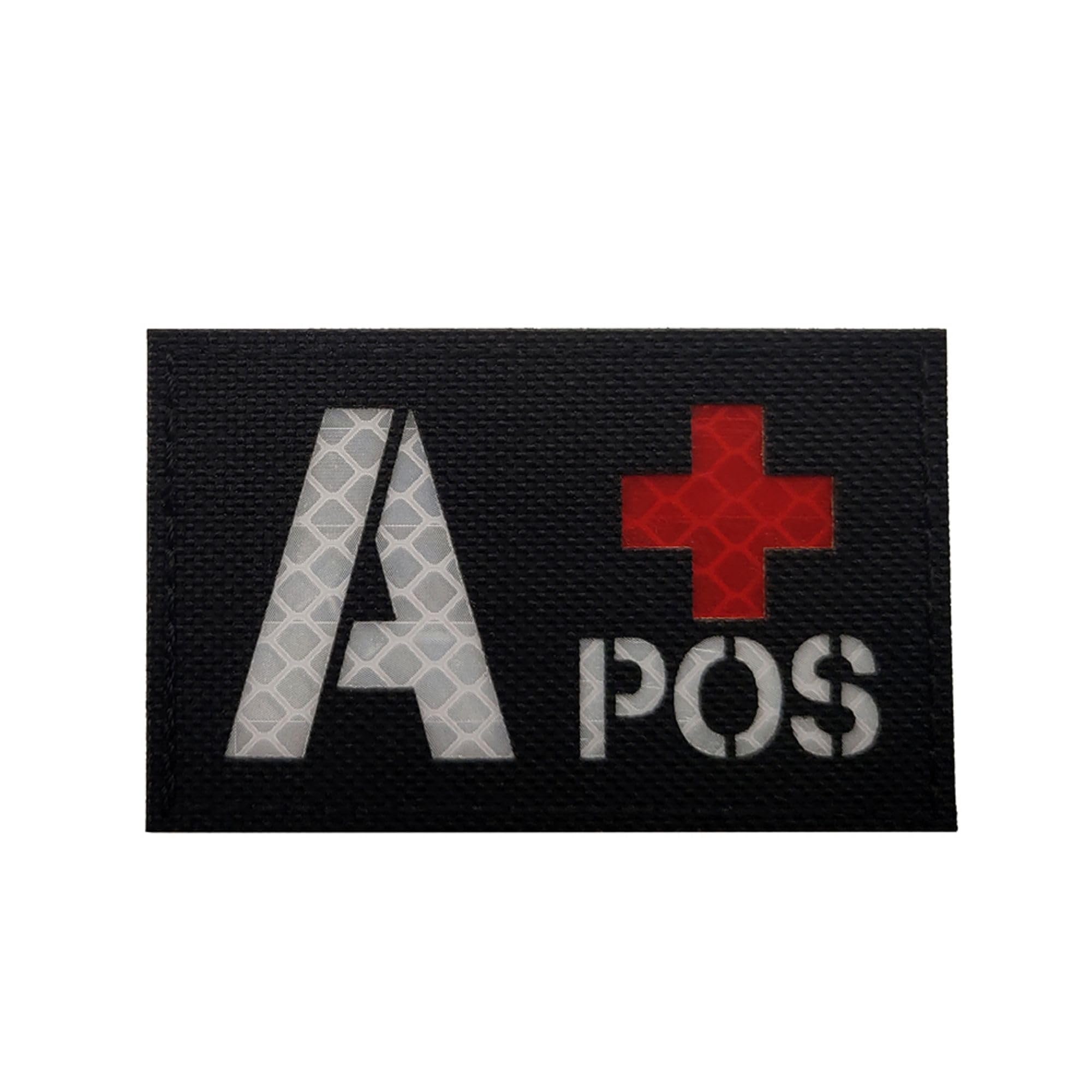 Reflective Blood Type Medical Patches, A Positive, Hook and Loop Backing, 3.15 x 1.97 Inch, Black, Set of 2 - Image 8