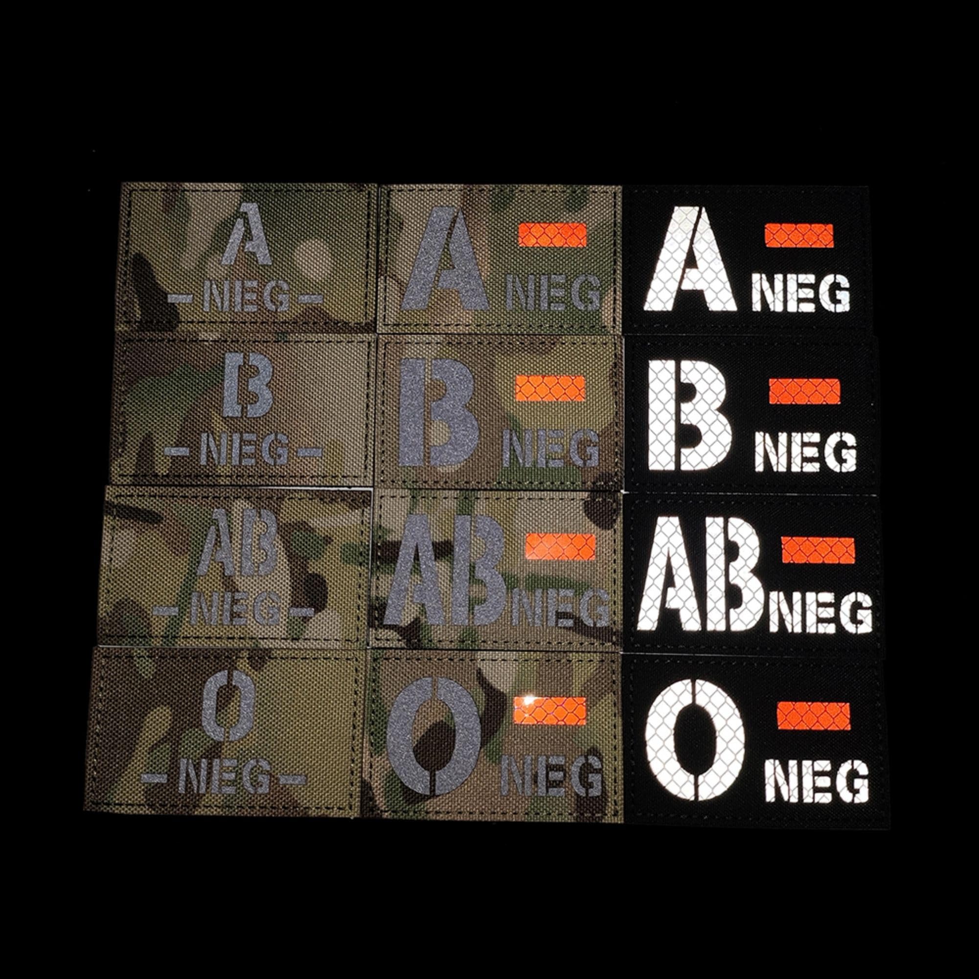 Reflective Blood Type Medical Patches, O Negative, Hook and Loop Backing, 3.35 x 1.97 Inch, Camouflage, Set of 2 - Image 5