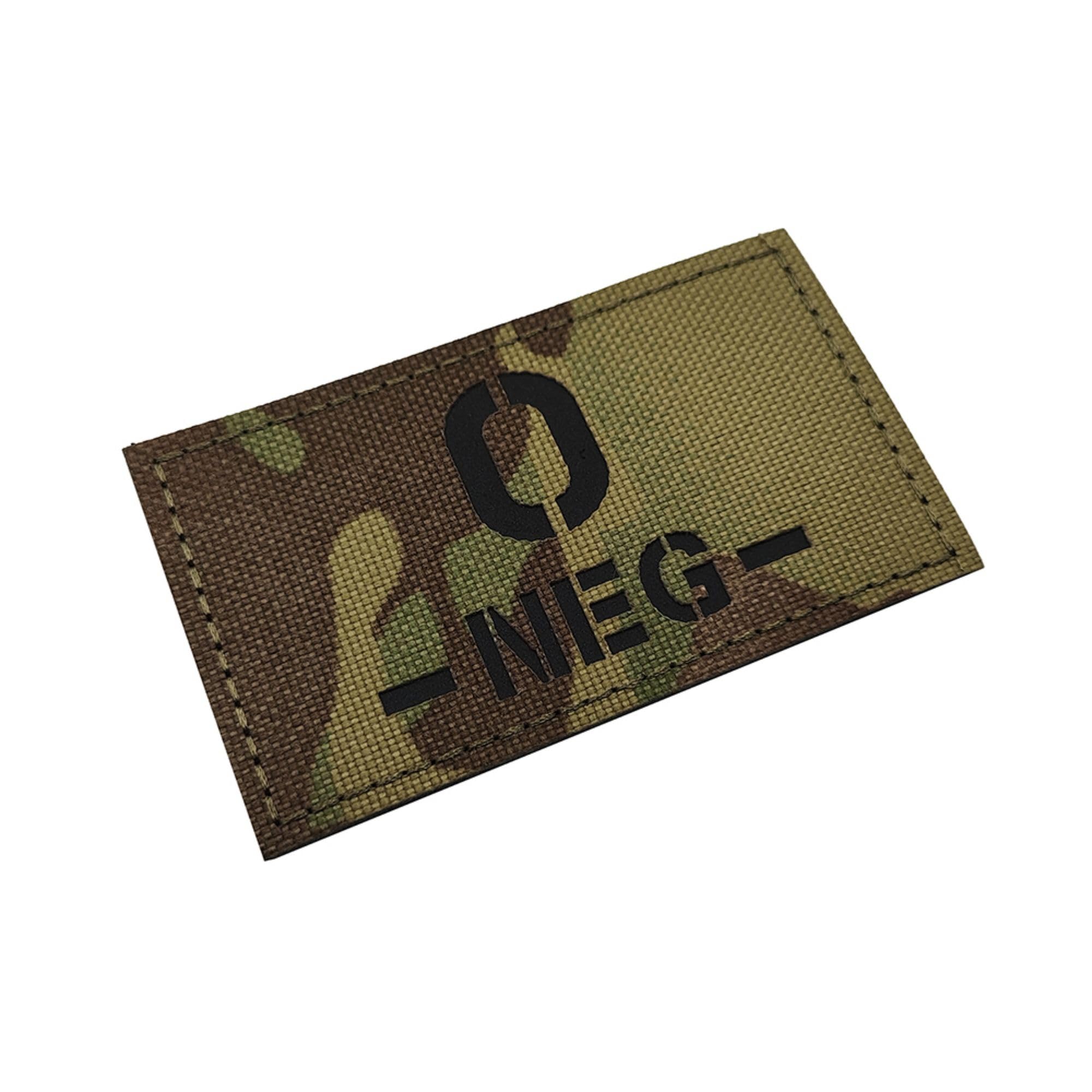 Reflective Blood Type Medical Patches, O Negative, Hook and Loop Backing, 3.35 x 1.97 Inch, Camouflage, Set of 2 - Image 6