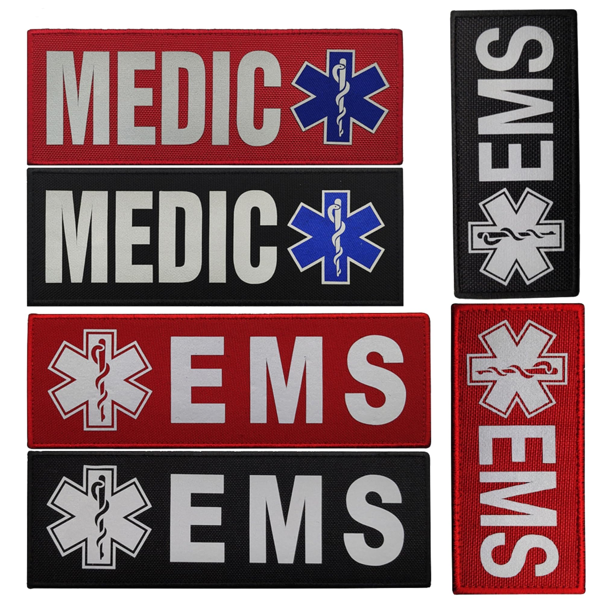 Reflective EMS Medical Patches, 4.33 x 2 Inches, Hook and Loop Backing, Red and White, 2-Pack - Image 9