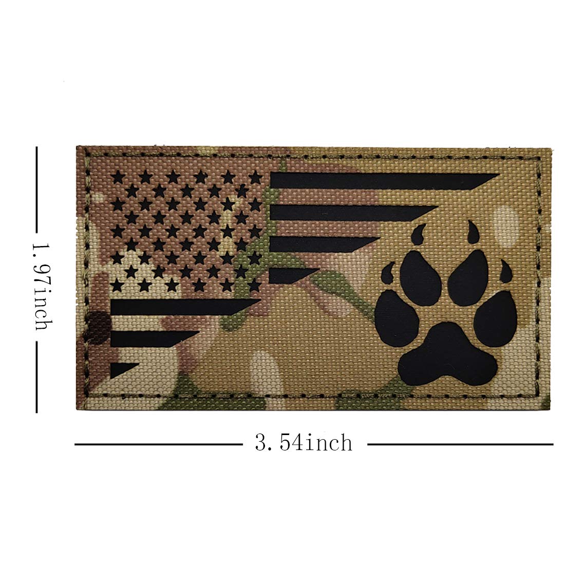 Reflective K9 Dog Handler Patches, K-9 USA Flag Tactical Military Appliques with Hook and Loop Fastener Backing for Medium and Large Animal Vests Harnesses - Image 2