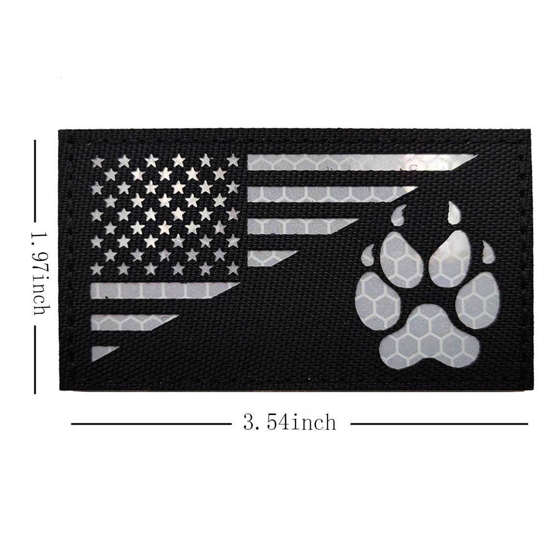 Reflective K9 Dog Handler Patches, K-9 USA Flag Tactical Military Appliques with Hook and Loop Fastener Backing for Medium and Large Animal Vests Harnesses - Image 5