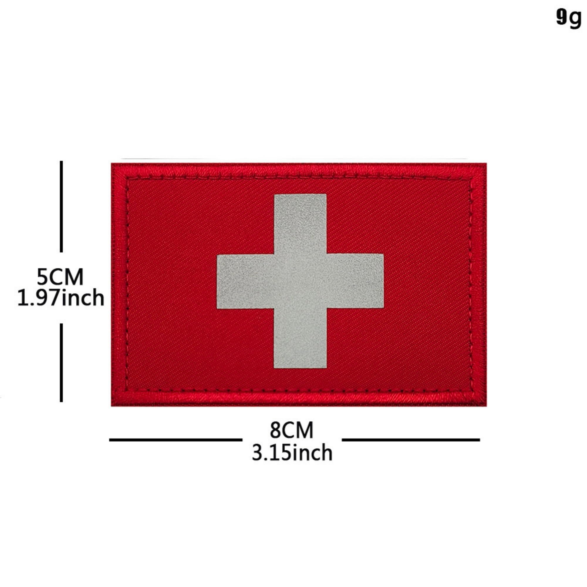 Reflective Medic Cross Patch with Hook and Loop, Reflec First Aid Emblem, IR Laser Engraving, 3.15 x 1.97 Inch, Multi-Color, 2 Pack - Image 2