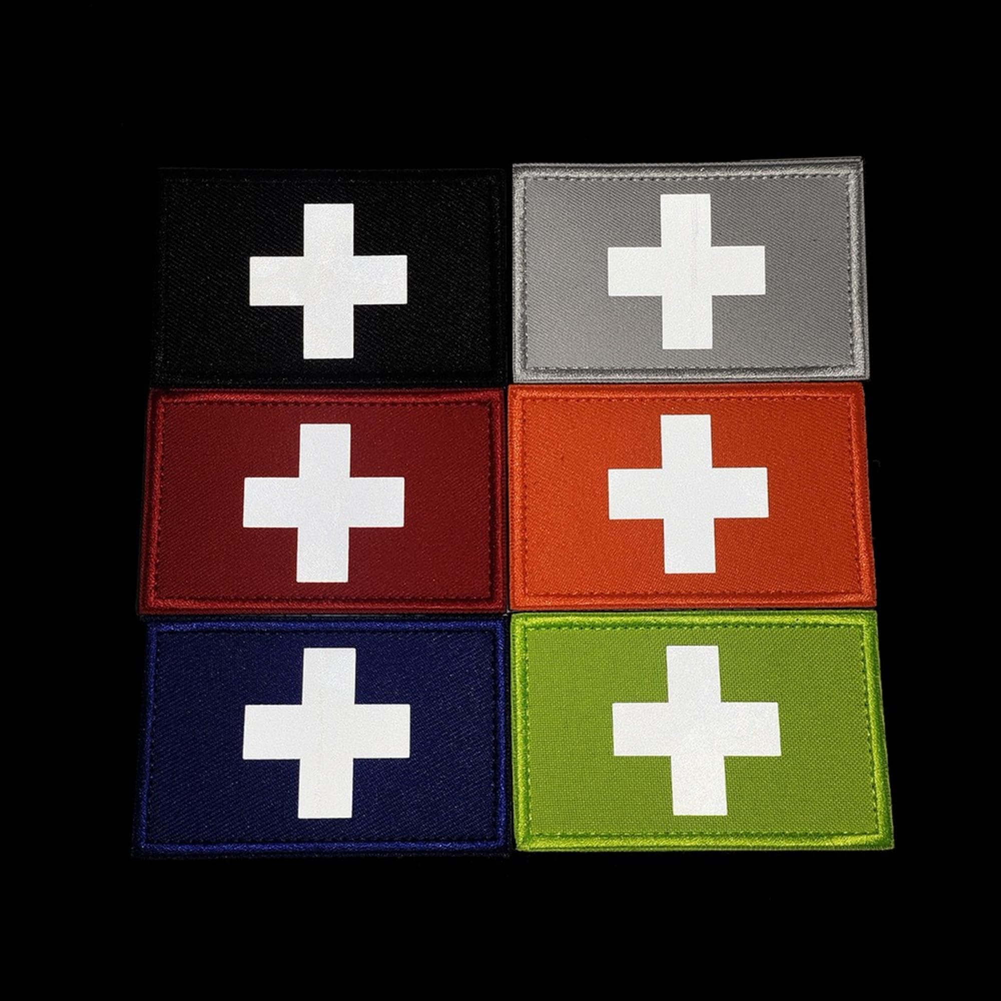 Reflective Medic Cross Patch with Hook and Loop, Reflec First Aid Emblem, IR Laser Engraving, 3.15 x 1.97 Inch, Multi-Color, 2 Pack - Image 4