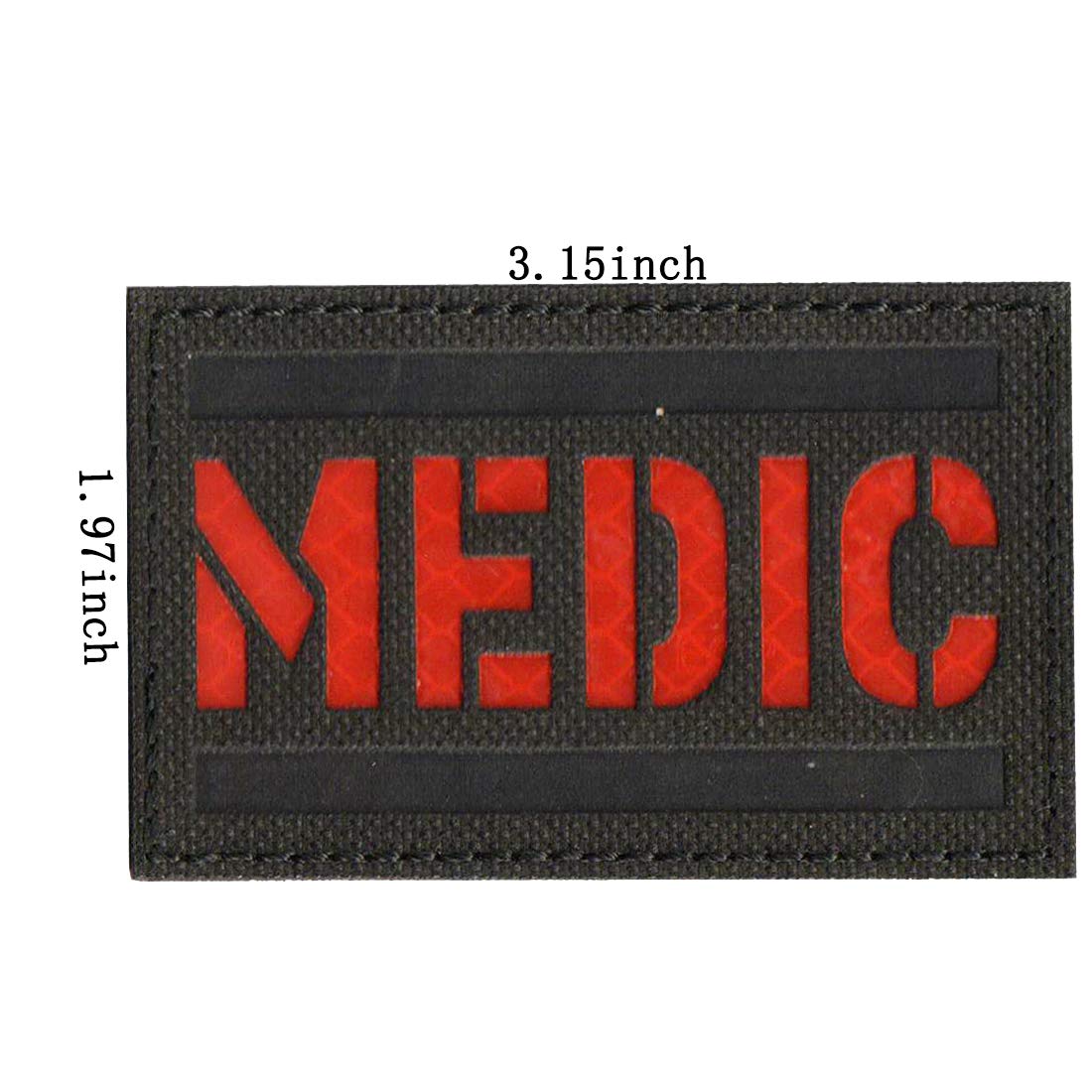 Reflective Medic Patches, EMT EMS Paramedic Medical Star of Life Embroidered Fabric Patches with Hook Loop Backing for Clothes 8 PCS - Image 2