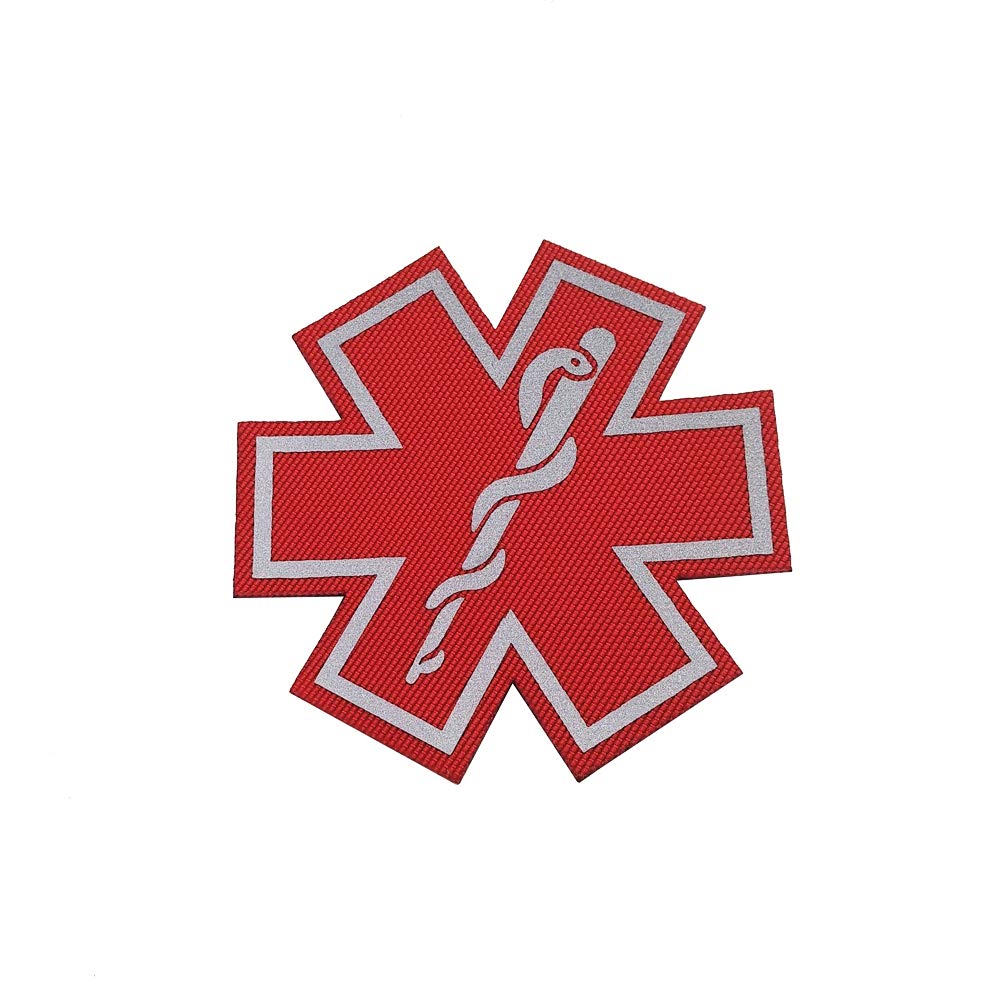 Reflective Medic Patches, EMT EMS Paramedic Medical Star of Life Embroidered Fabric Patches with Hook Loop Backing for Clothes 8 PCS - Image 6