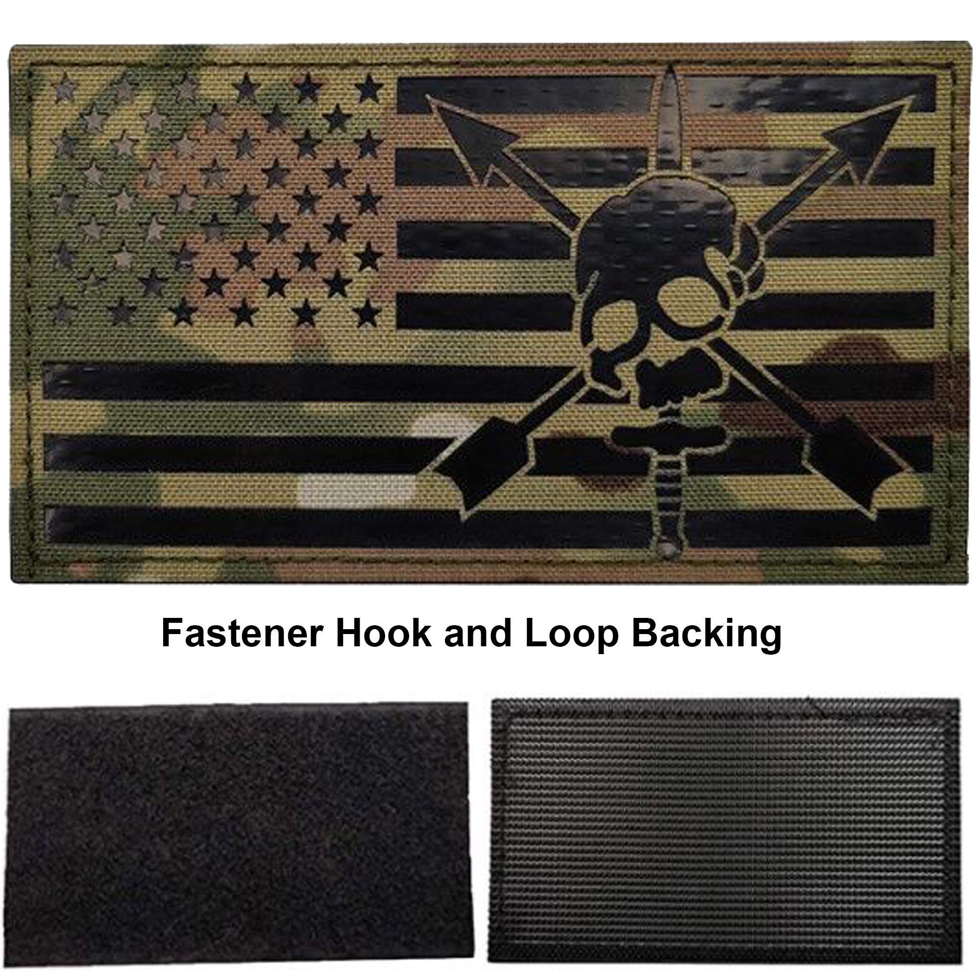 Reflective Pirate American USA US Flag Patches, Emblem Tactical Fastener Hook and Loop Backing Badges Decorative Appliques - Image 4