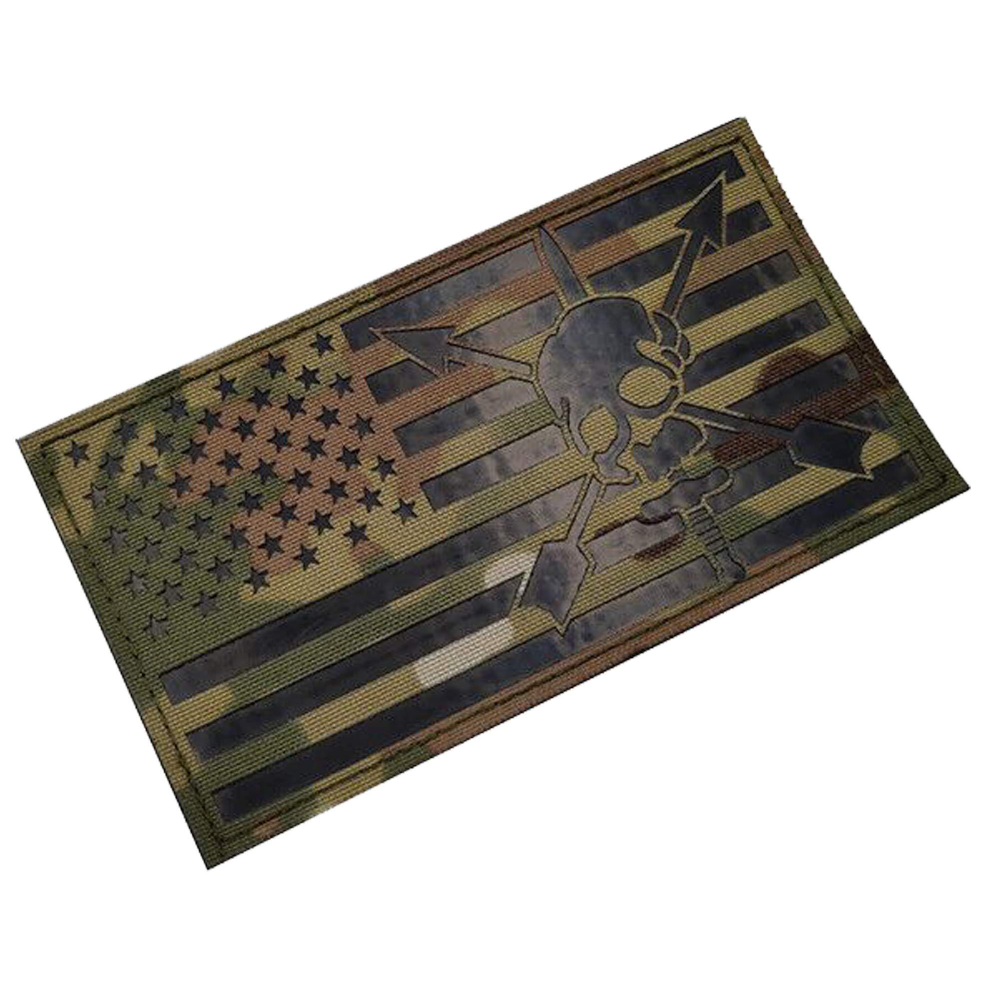 Reflective Pirate American USA US Flag Patches, Emblem Tactical Fastener Hook and Loop Backing Badges Decorative Appliques - Image 8