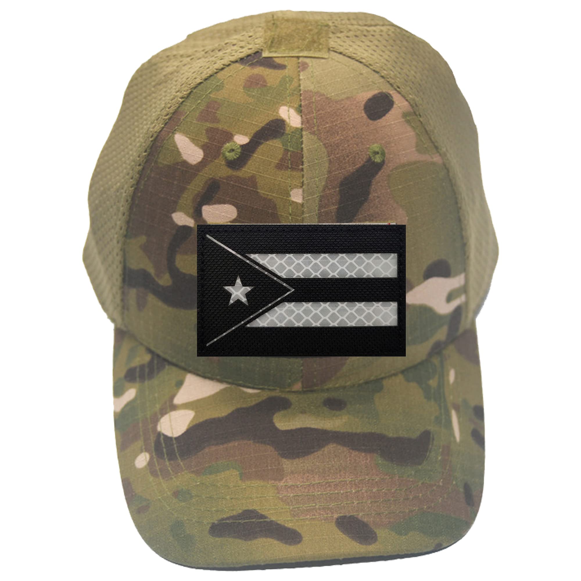 Reflective Puerto Rico Flag Applique Patches Puerto Rican Embroidered Appliqué Patches Sewing Fabric Funny Applique Patches Tactical Military Emblem Badges - Image 2