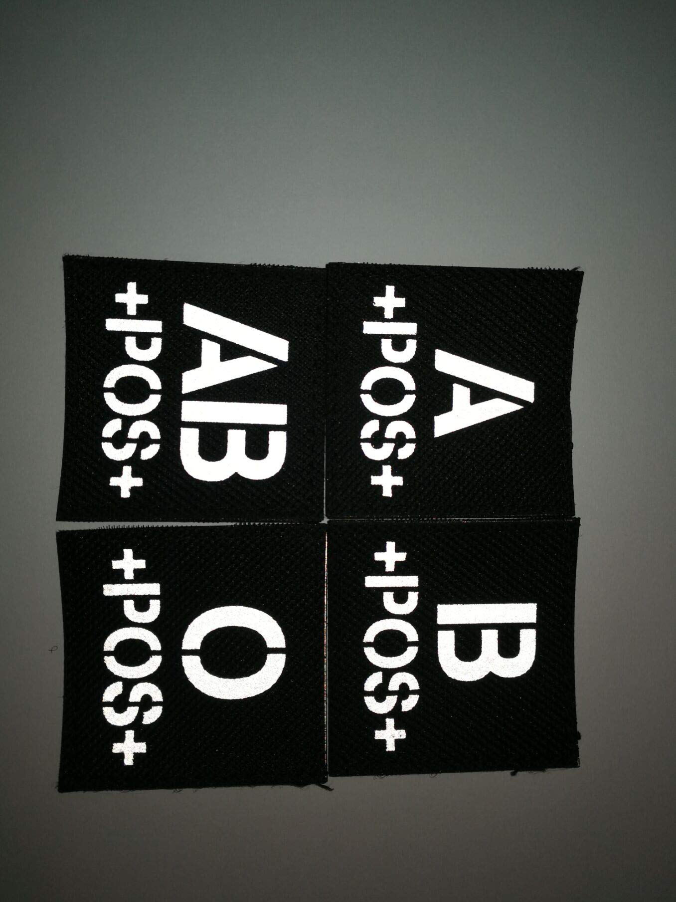 Reflective Tactical Blood Type B+ Positive POS Patch Embroidered Military Badge for Outdoors 1.97 x 1.97 inch Pack of 2 - Image 3