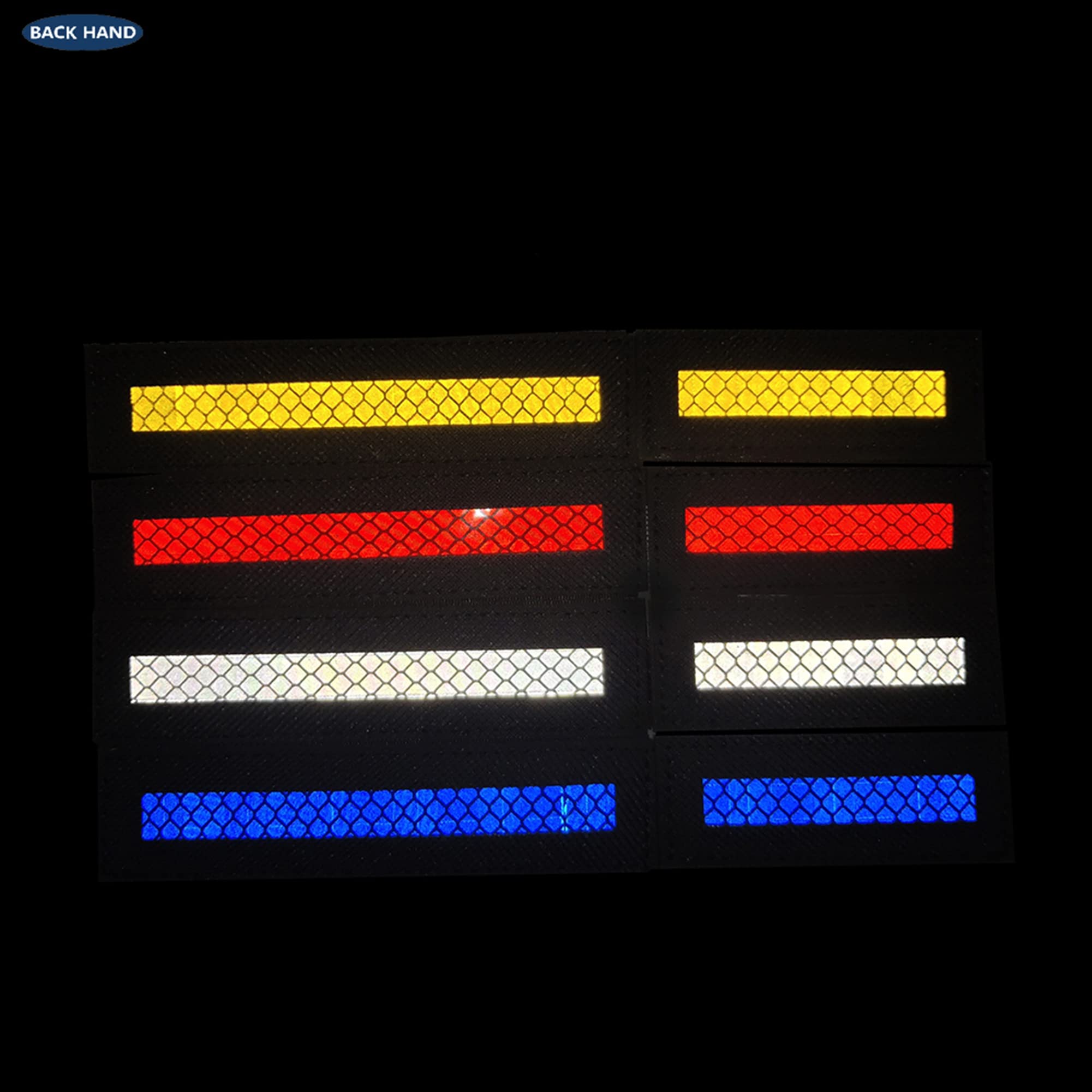 Reflective Tape, Laser Cut Reflector Safety Strip Warning Sticker Patch with Hook and Loop Backing, High-Adhesive Bright Color Safety Reminder Tool Adhesive Decals - Image 9