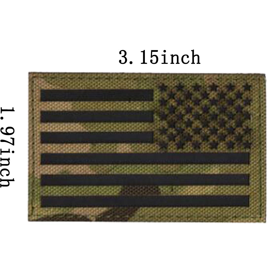 Reflective US USA American Flag Patch, Infrared Reflectivity Tactica Patches with Hook and Loop Fastener Backingm 3.15 x 1.97 inch, Bundle of 2 Pieces - Image 3