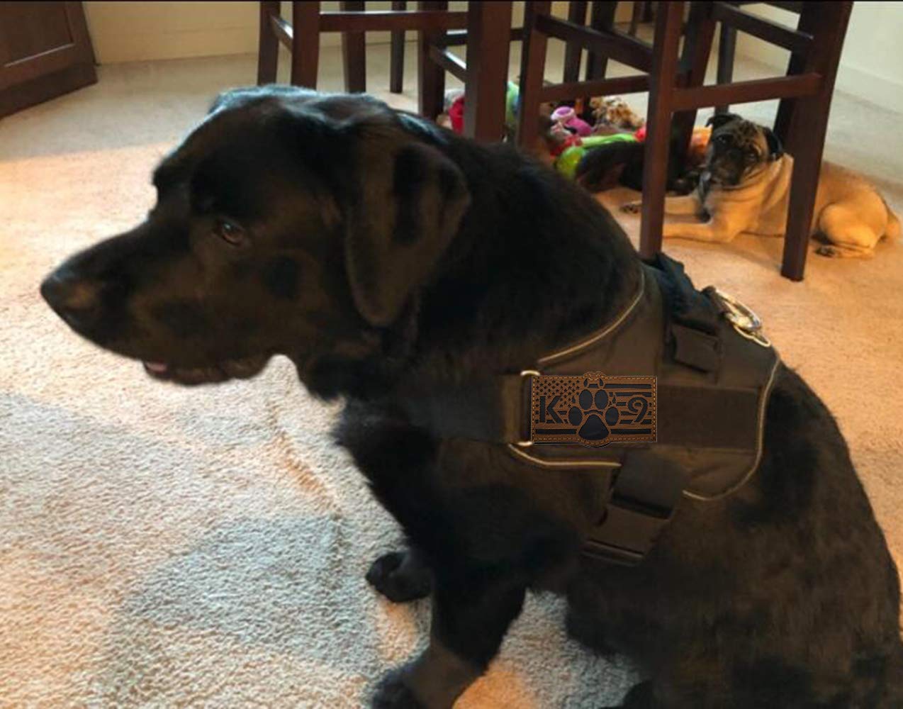 Reflective USA American Flag K-9 Dog Handler Tactical Military Patches for Police Sheepdog's Harness, Vest, Collar, Clothes - Fastener Hook and Loop Backing - 3.54 x 2.17Inch - Image 5