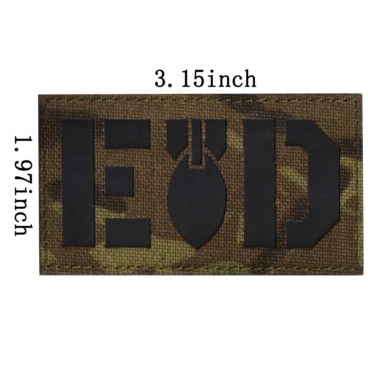 Reflective USA Flag/EOD Patch Explosive Ordnance Disposal Bomb Squad Military Patches Tactical Embroidered Badges Hook and Loop Patch 3.15 x 1.97 inch 3 Pack - Image 2