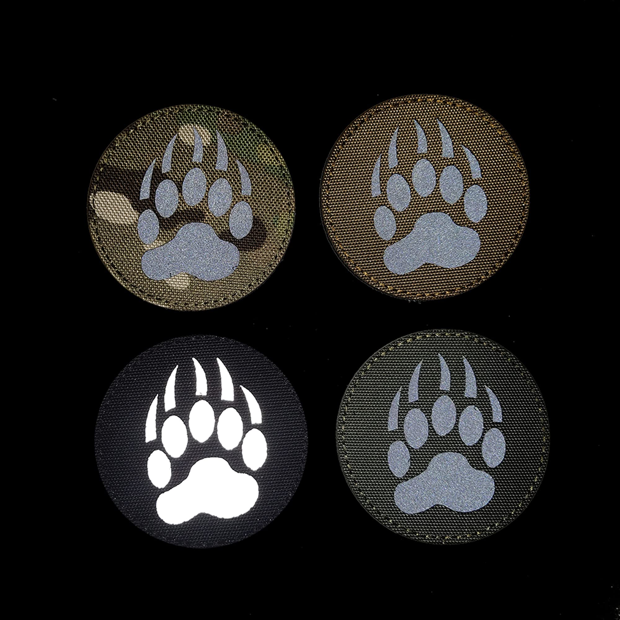 Round Bear Infrared Reflective Patches Sew on Appliques Decorate Badges Fastener Hook and Loop Backing Tactical Rocker Rider Motorcycle Biker Patch 3.15Inch Diameter - Image 2