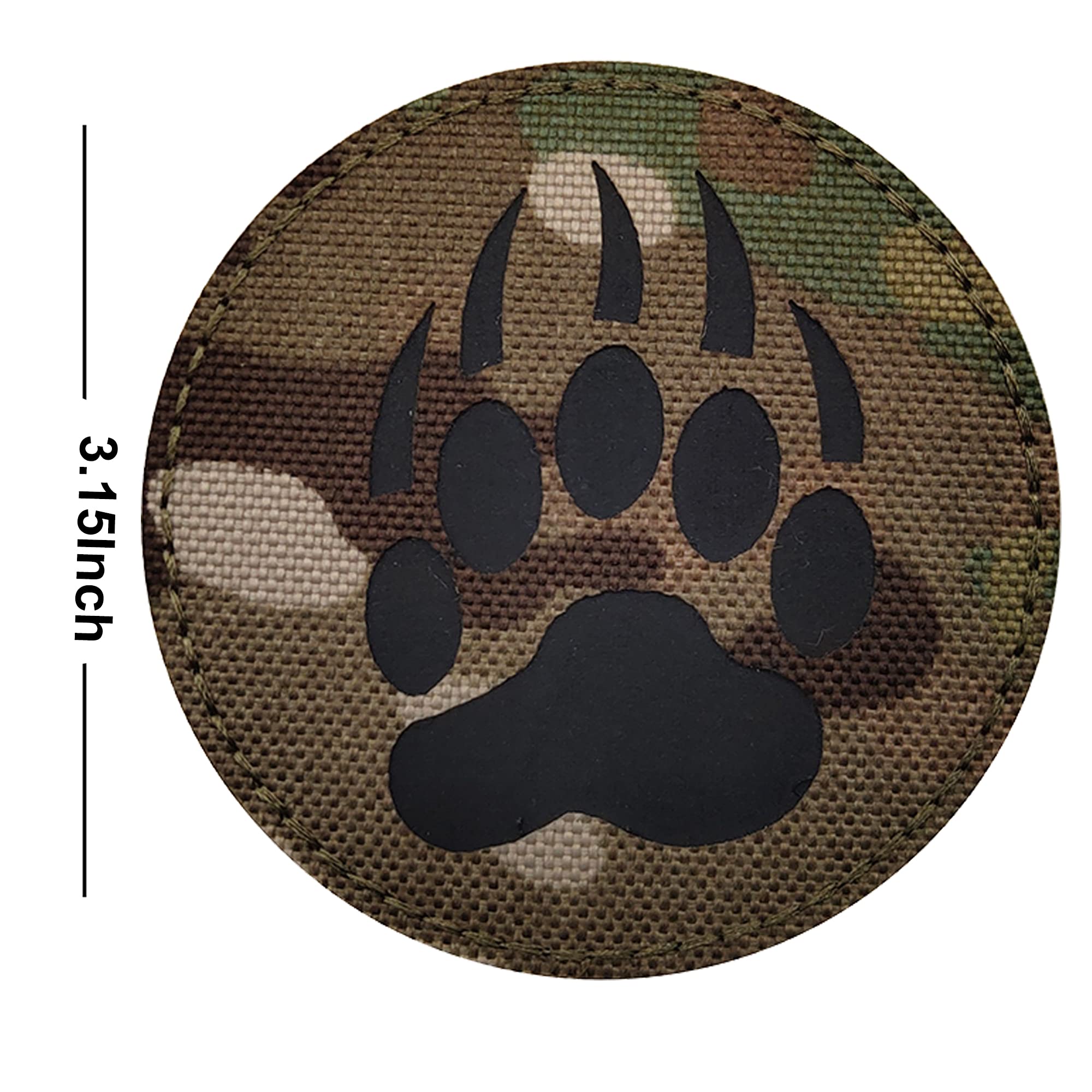 Round Bear Infrared Reflective Patches Sew on Appliques Decorate Badges Fastener Hook and Loop Backing Tactical Rocker Rider Motorcycle Biker Patch 3.15Inch Diameter - Image 3