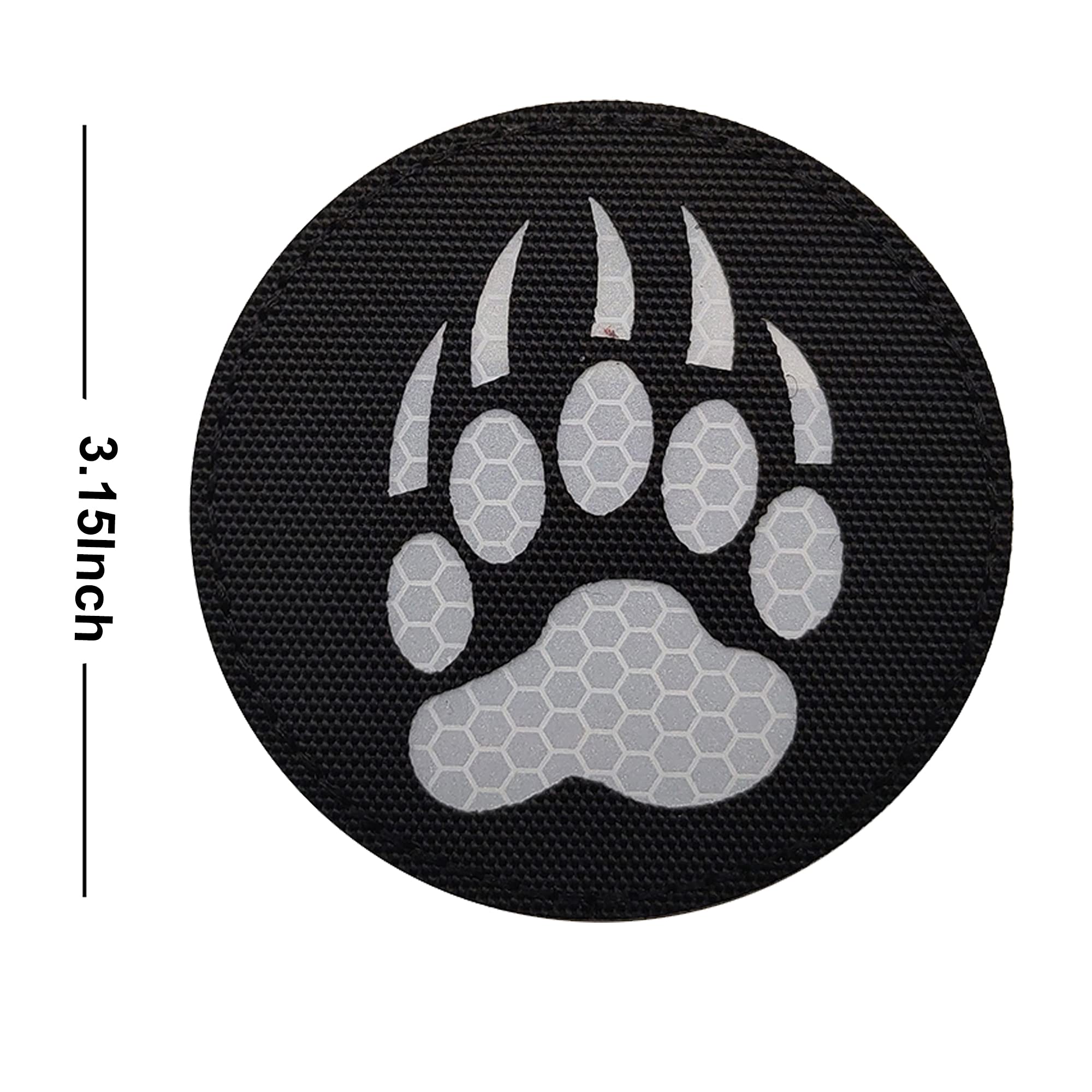 Round Bear Infrared Reflective Patches Sew on Appliques Decorate Badges Fastener Hook and Loop Backing Tactical Rocker Rider Motorcycle Biker Patch 3.15Inch Diameter - Image 4